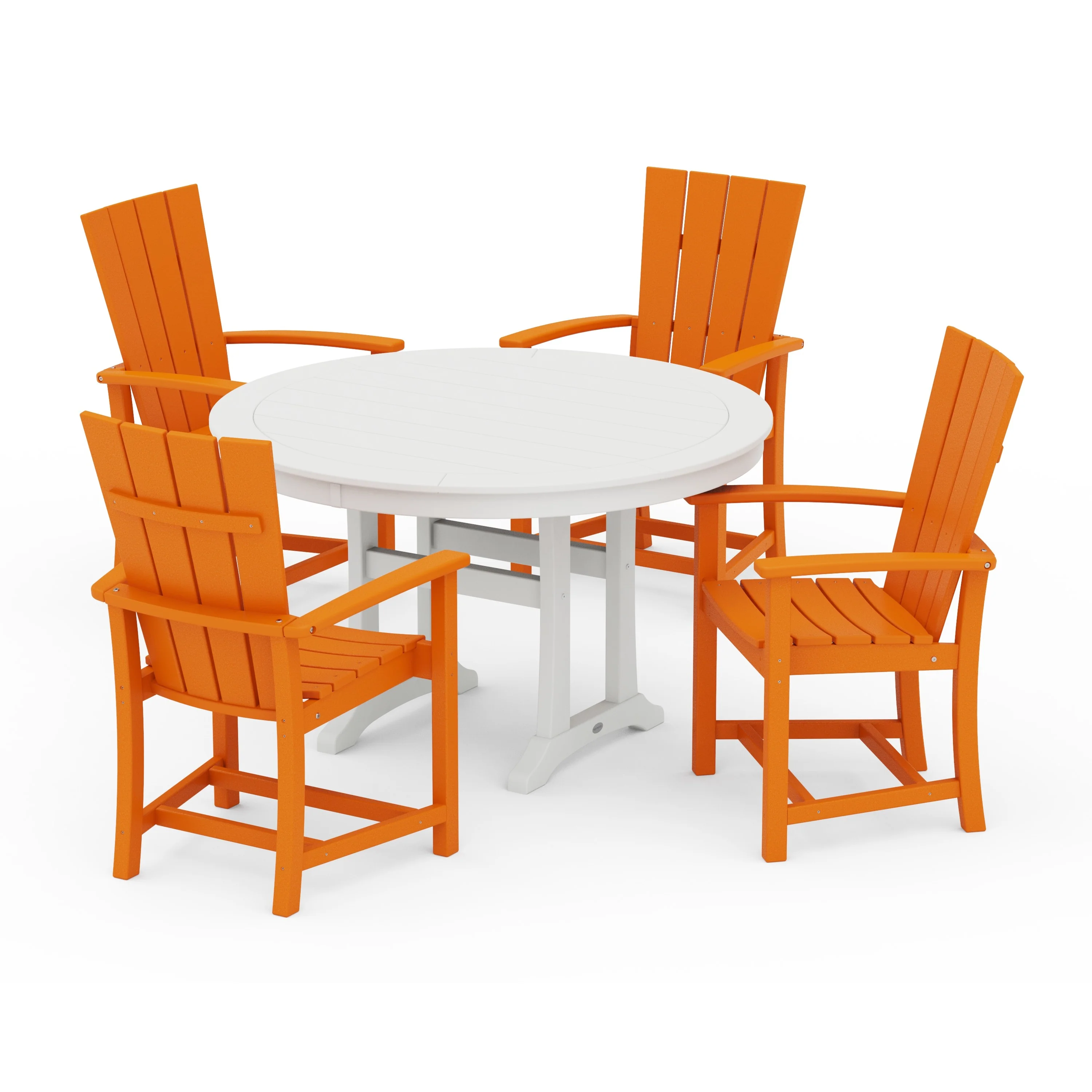 Quattro 5-Piece Round Dining Set with Trestle Legs - Image 11
