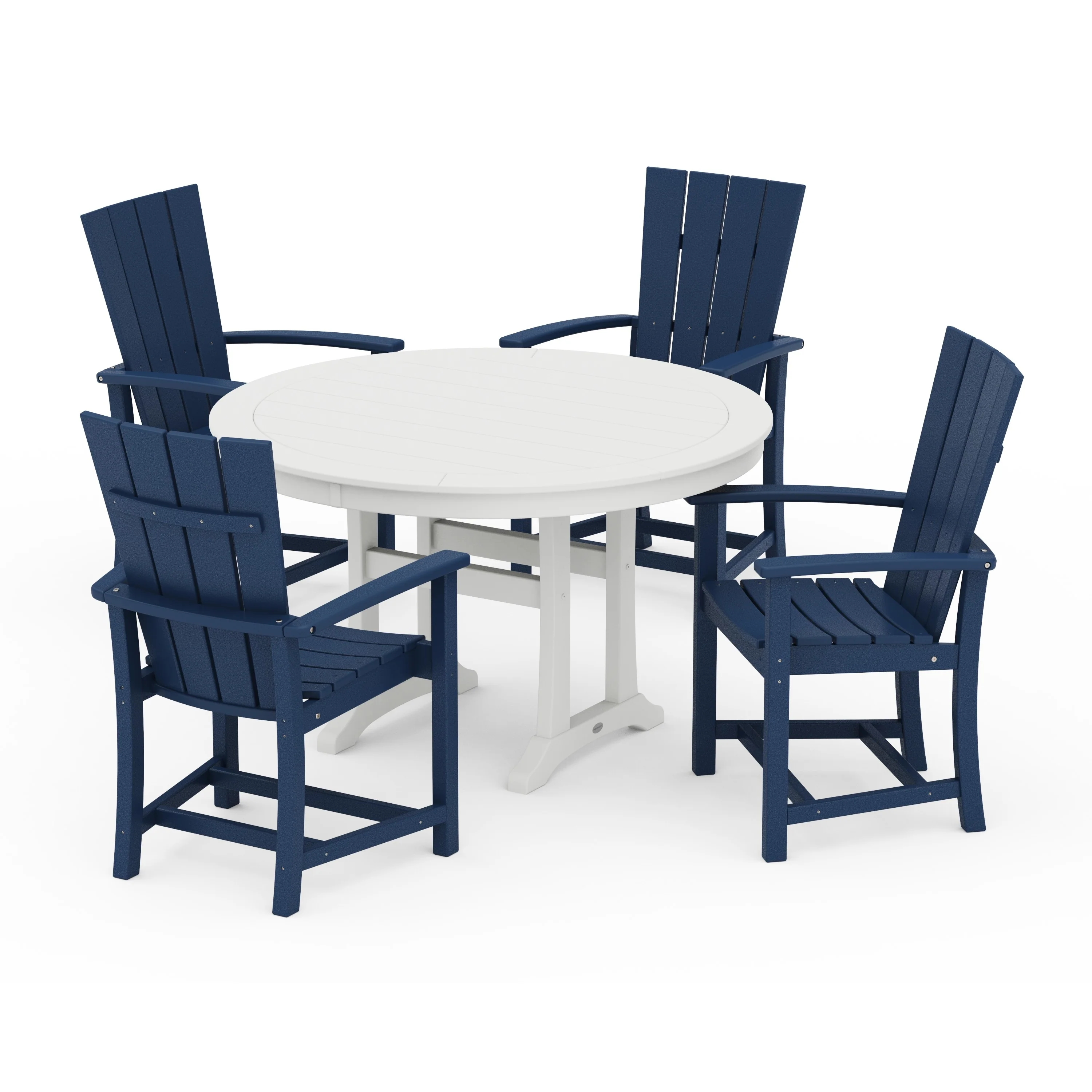 Quattro 5-Piece Round Dining Set with Trestle Legs - Image 12
