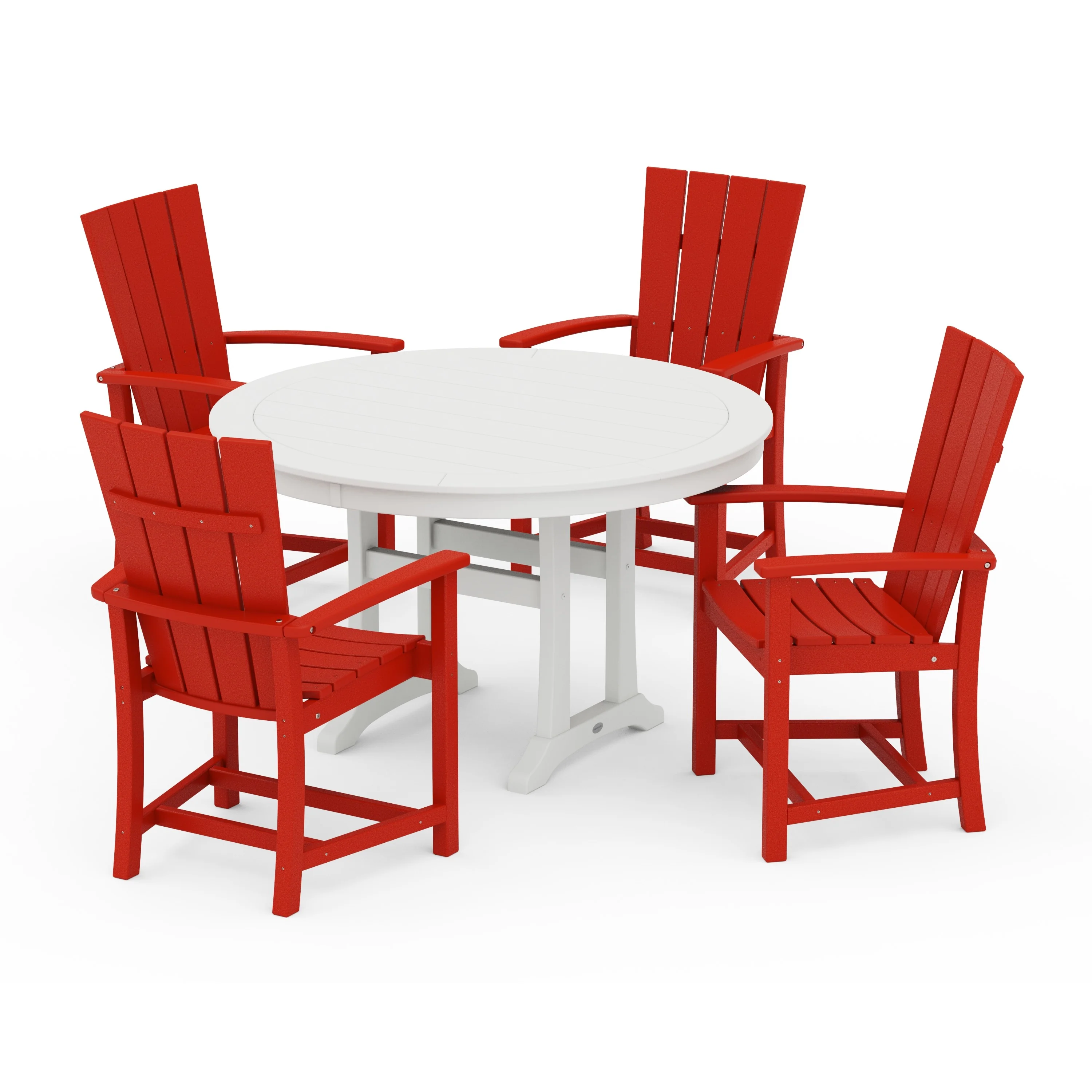 Quattro 5-Piece Round Dining Set with Trestle Legs - Image 13