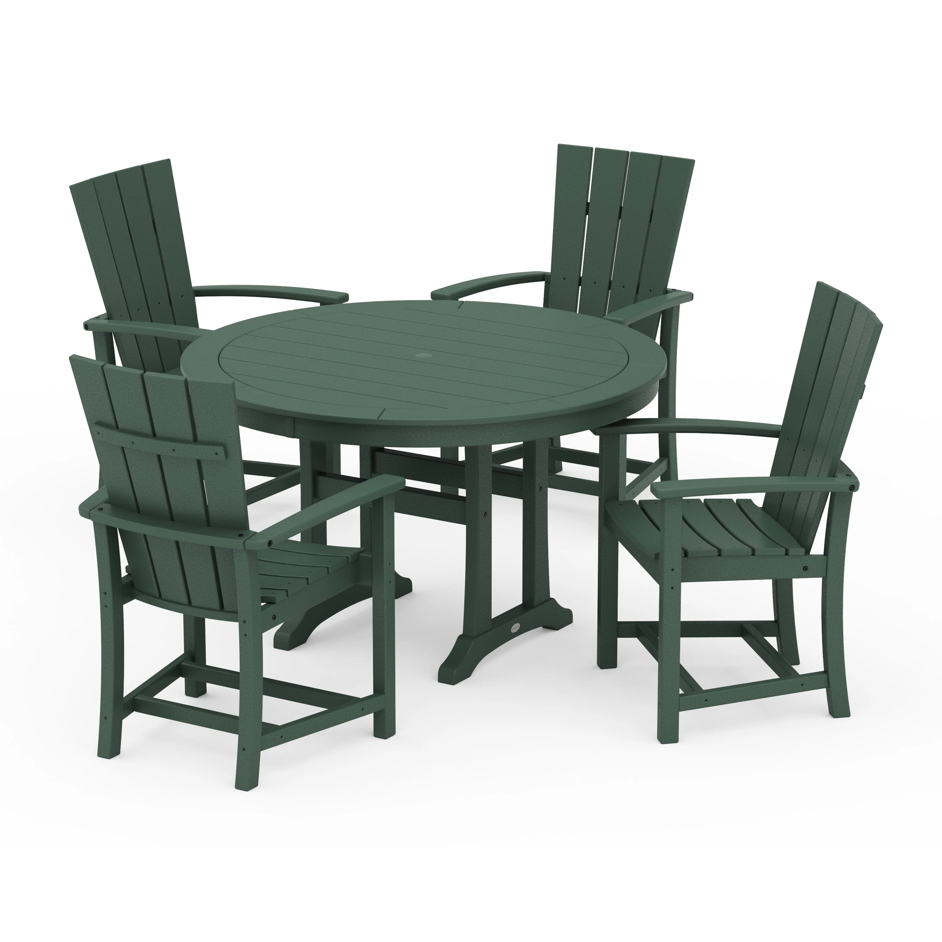 Quattro 5-Piece Round Dining Set with Trestle Legs - Image 14
