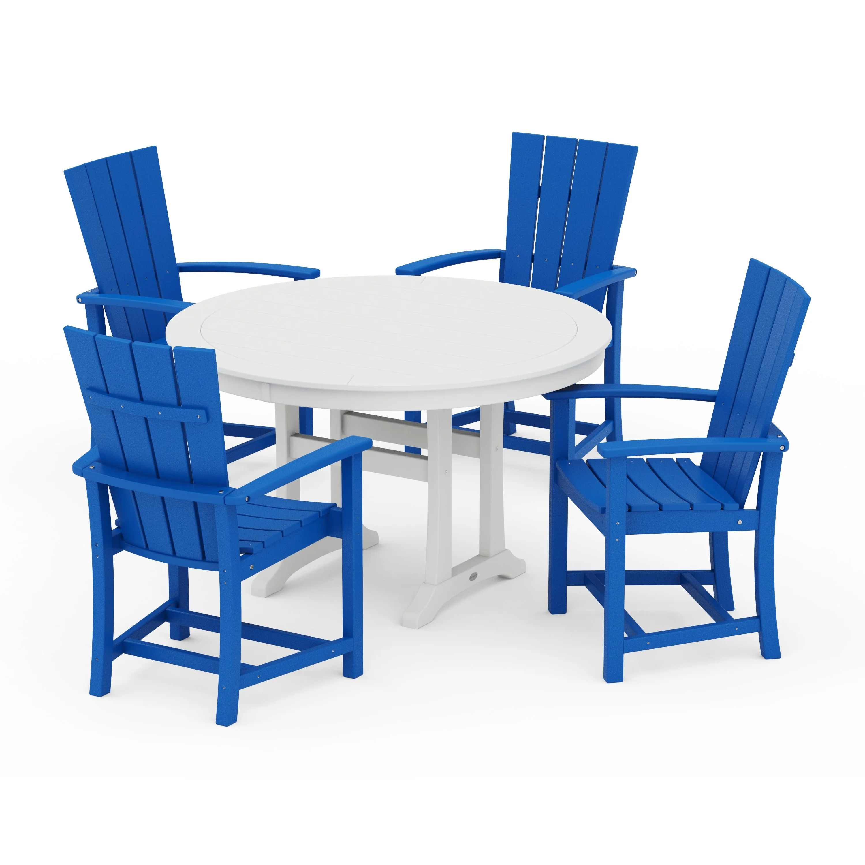 Quattro 5-Piece Round Dining Set with Trestle Legs - Image 15