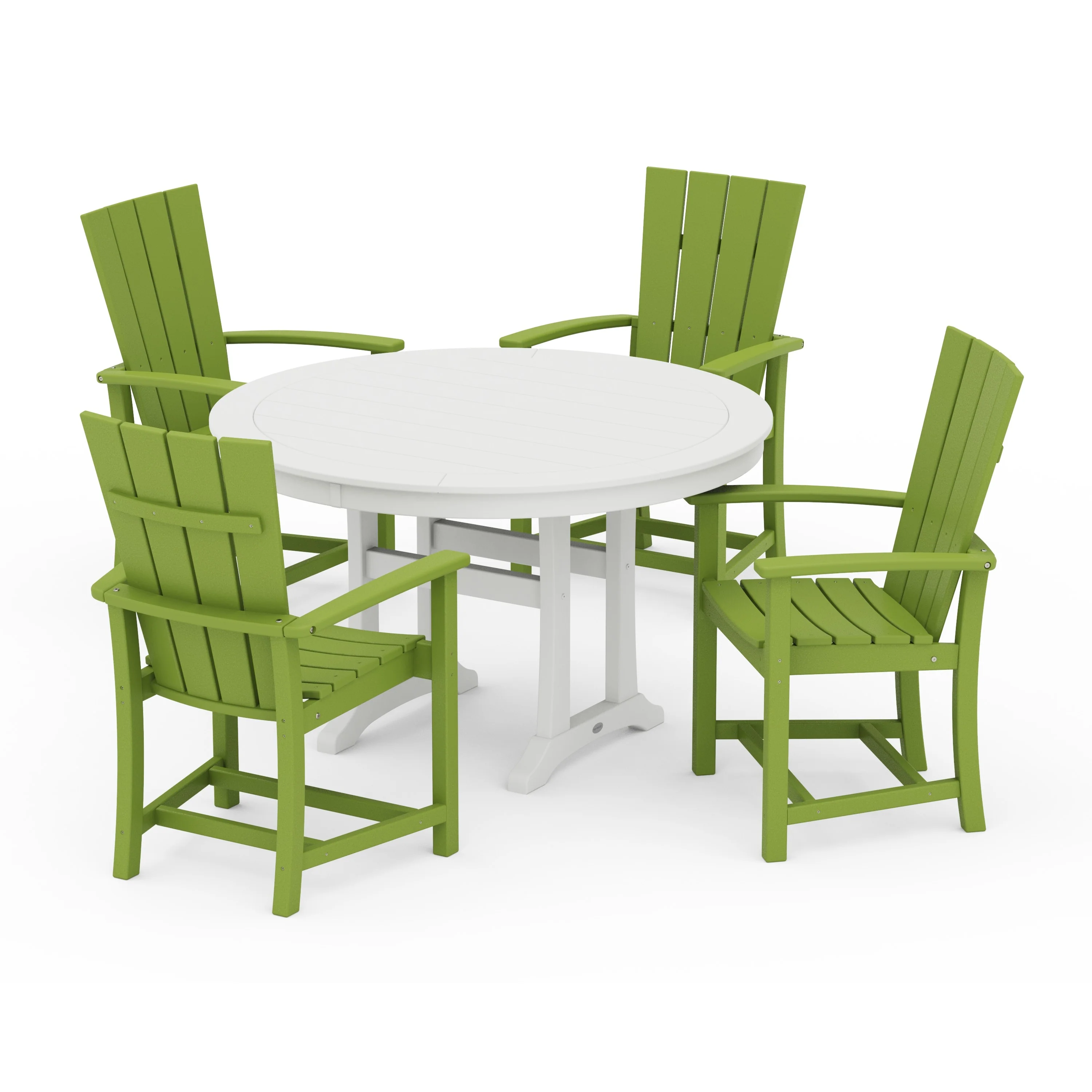 Quattro 5-Piece Round Dining Set with Trestle Legs - Image 16