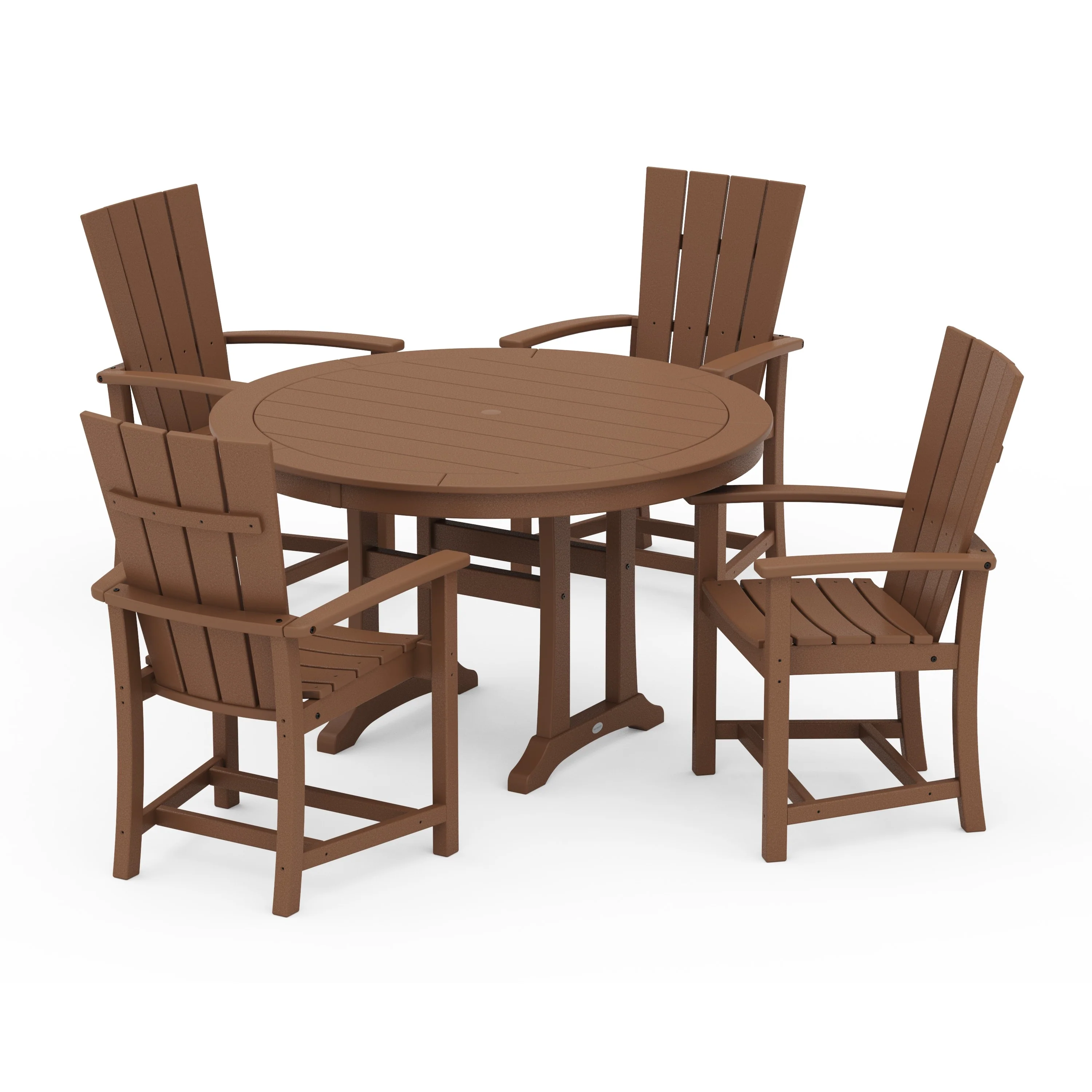 Quattro 5-Piece Round Dining Set with Trestle Legs - Image 5