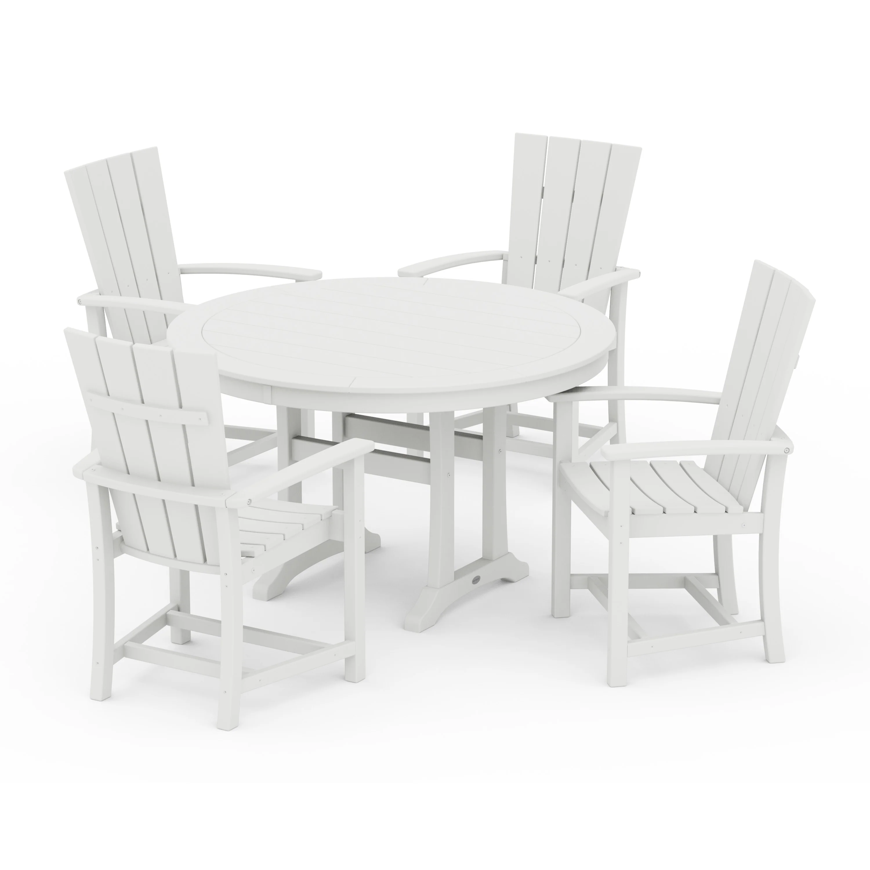 Quattro 5-Piece Round Dining Set with Trestle Legs - Image 6