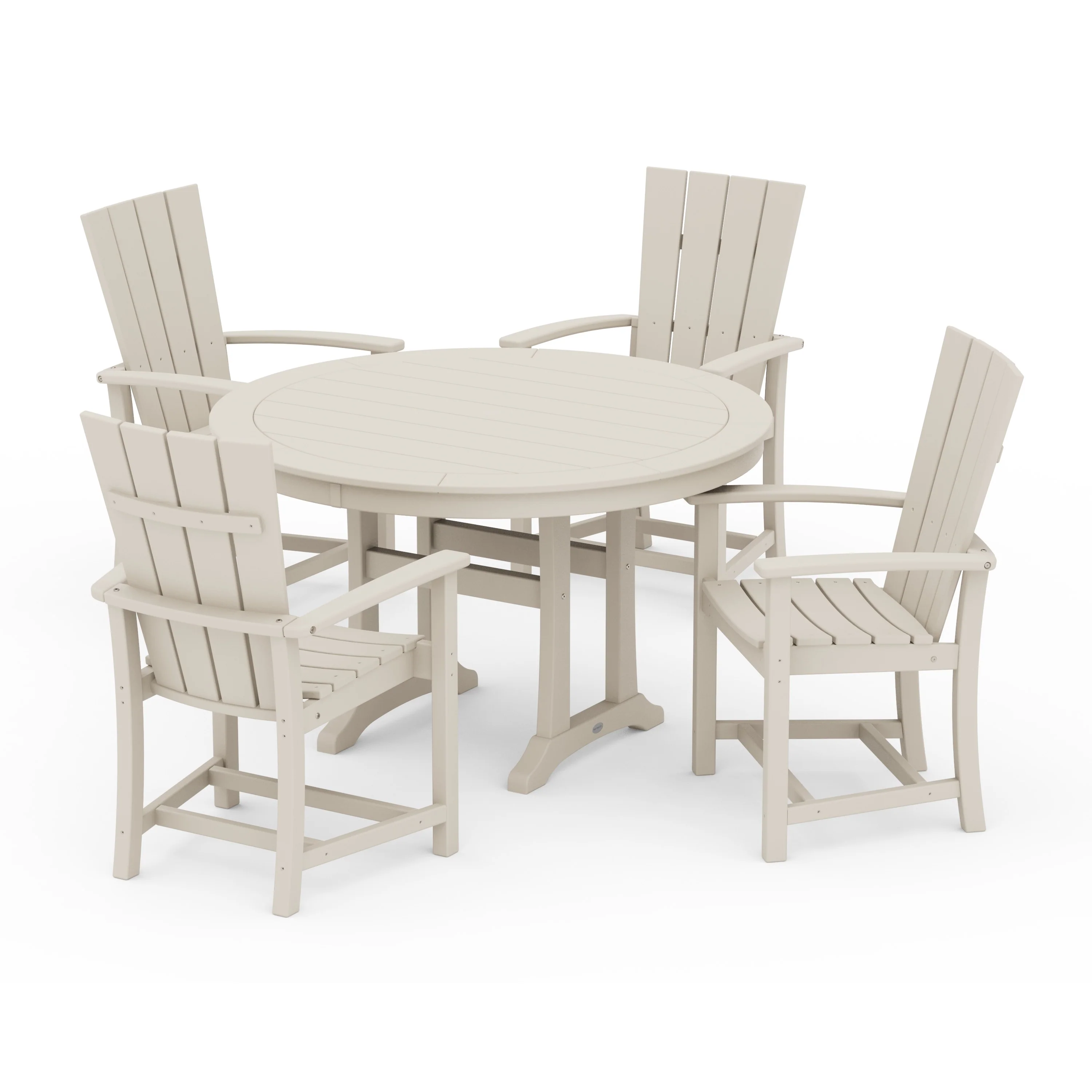 Quattro 5-Piece Round Dining Set with Trestle Legs - Image 7