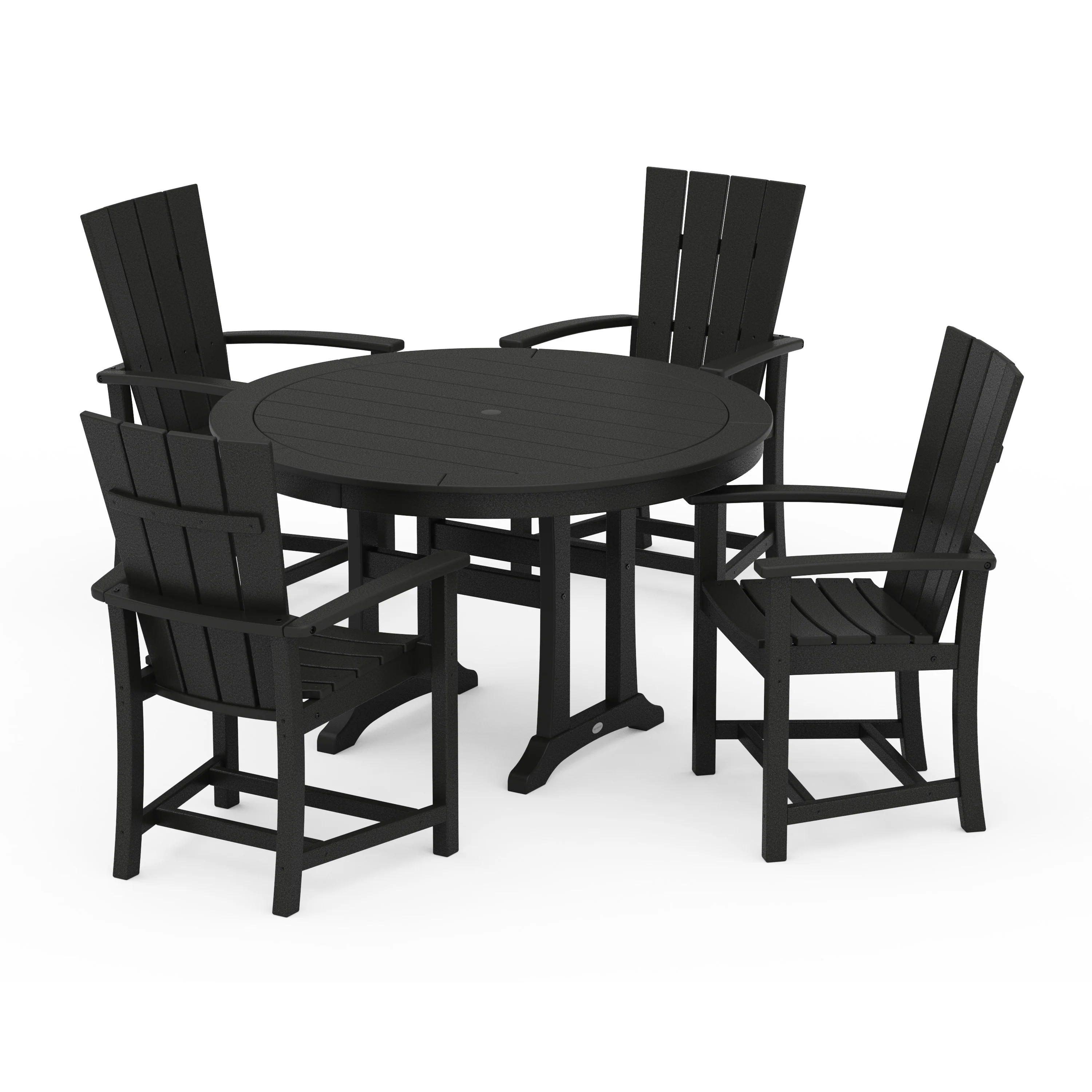Quattro 5-Piece Round Dining Set with Trestle Legs - Image 8