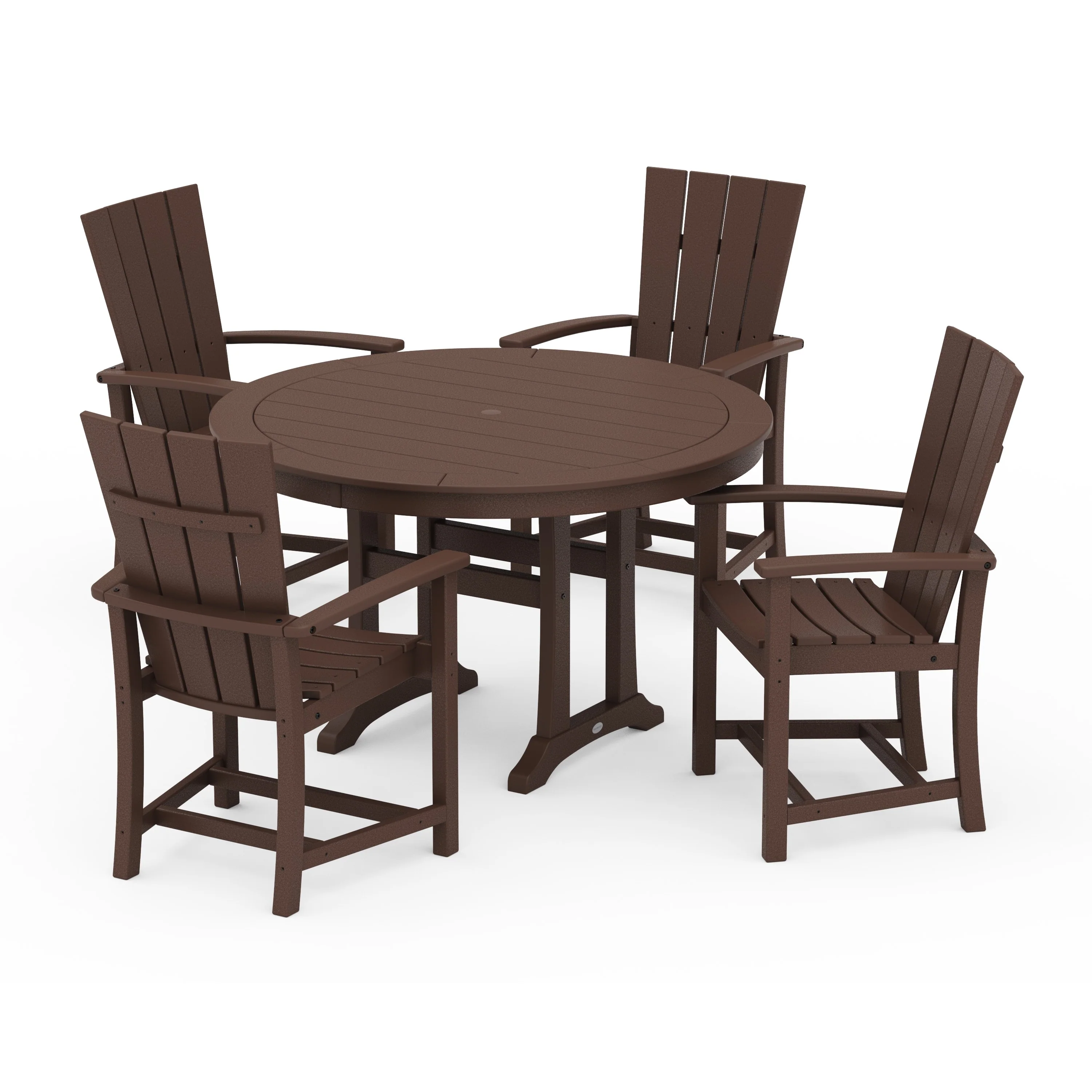 Quattro 5-Piece Round Dining Set with Trestle Legs - Image 9
