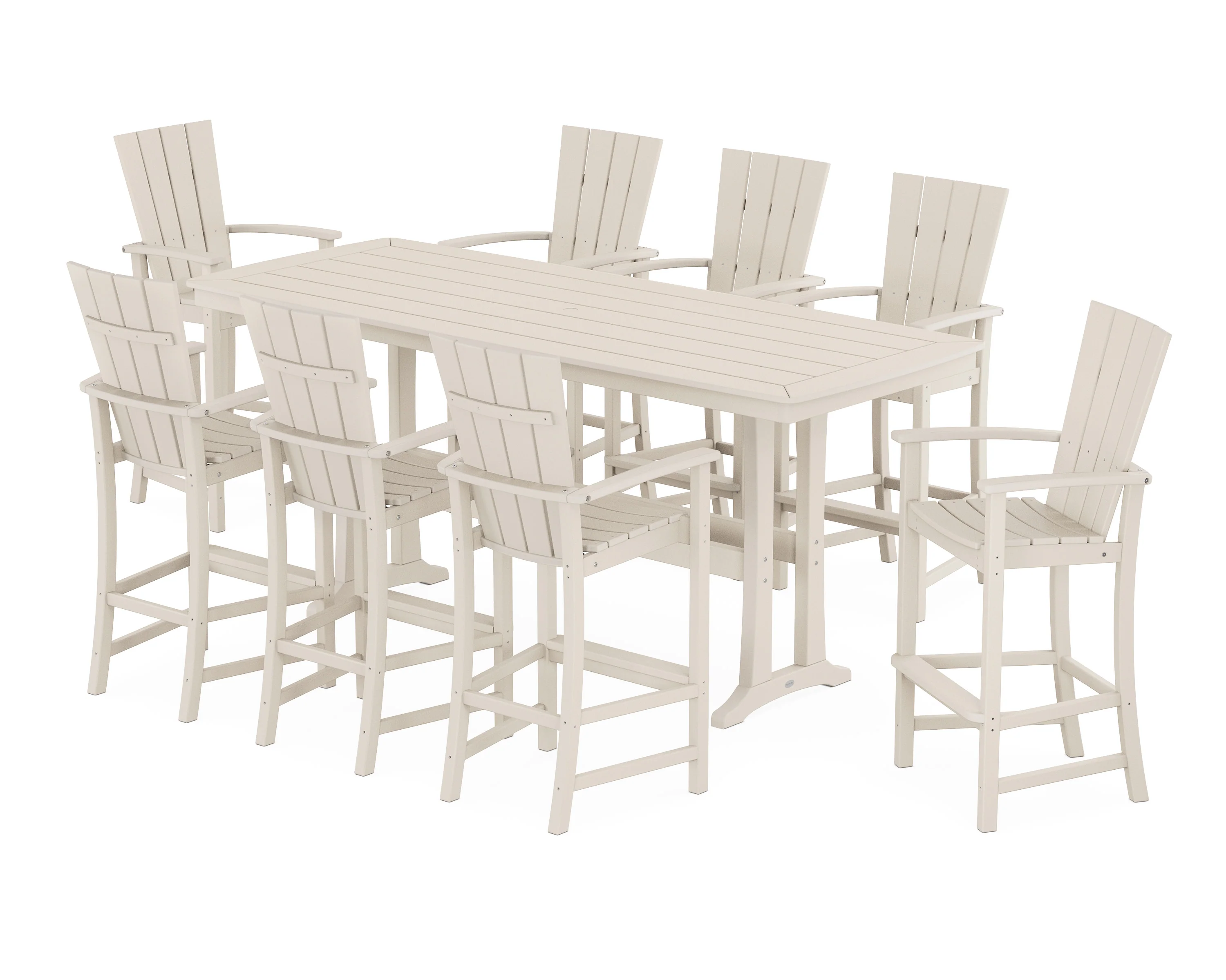 Quattro Adirondack 9-Piece Bar Set with Trestle Legs - Image 5
