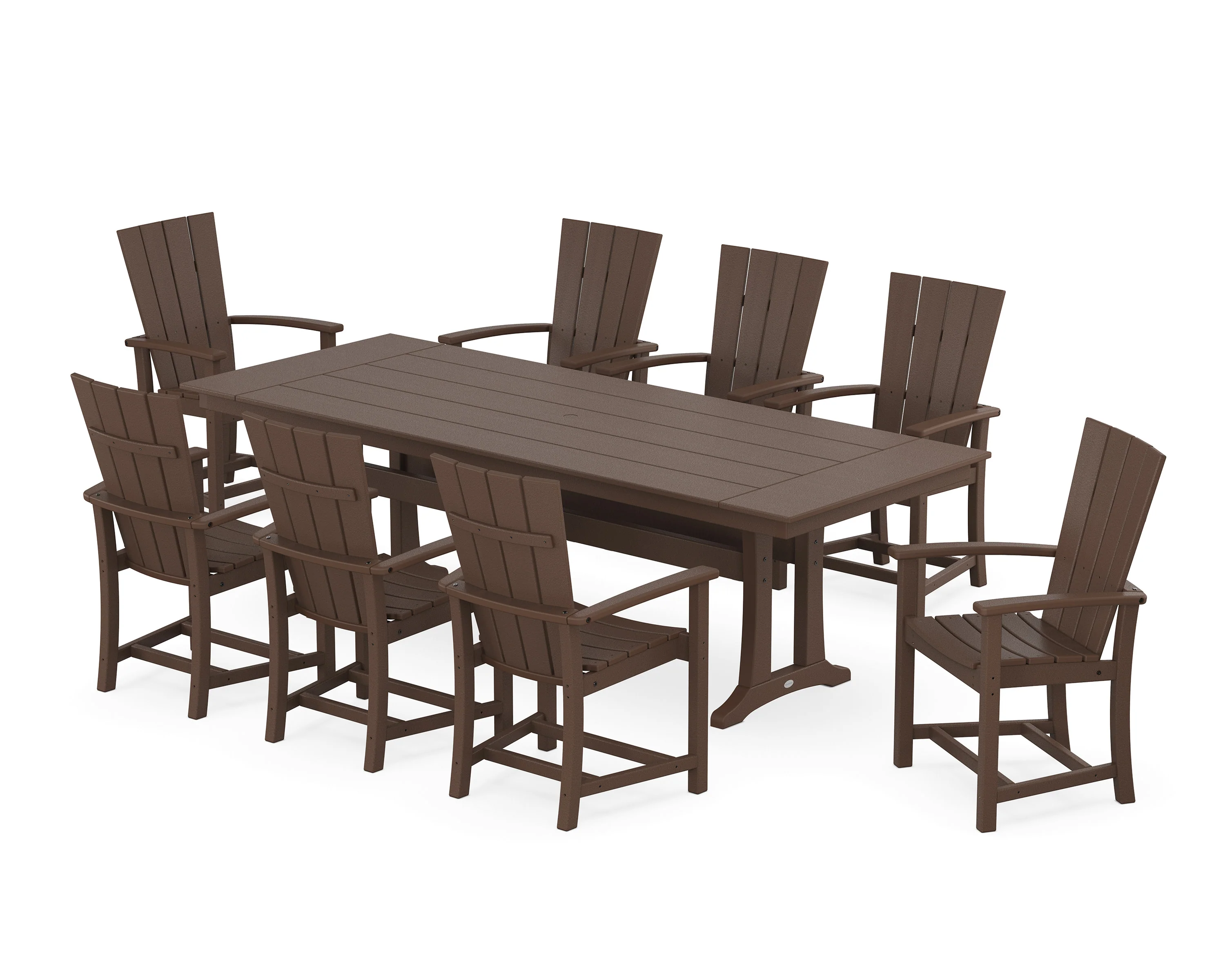 Quattro Adirondack 9-Piece Farmhouse Dining Set with Trestle Legs - Image 6