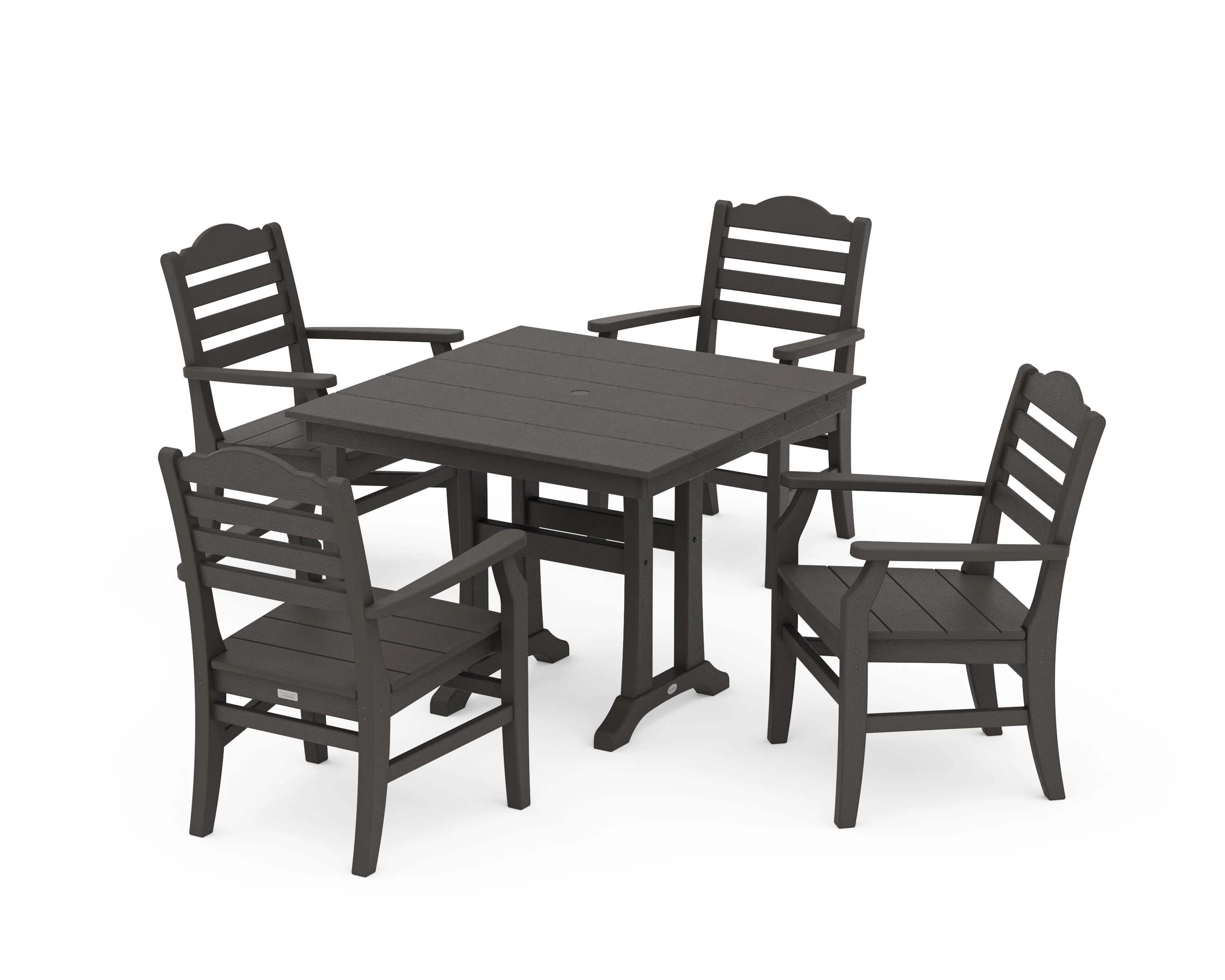 Savannah 5-Piece Farmhouse Dining Set with Trestle Legs - Image 8