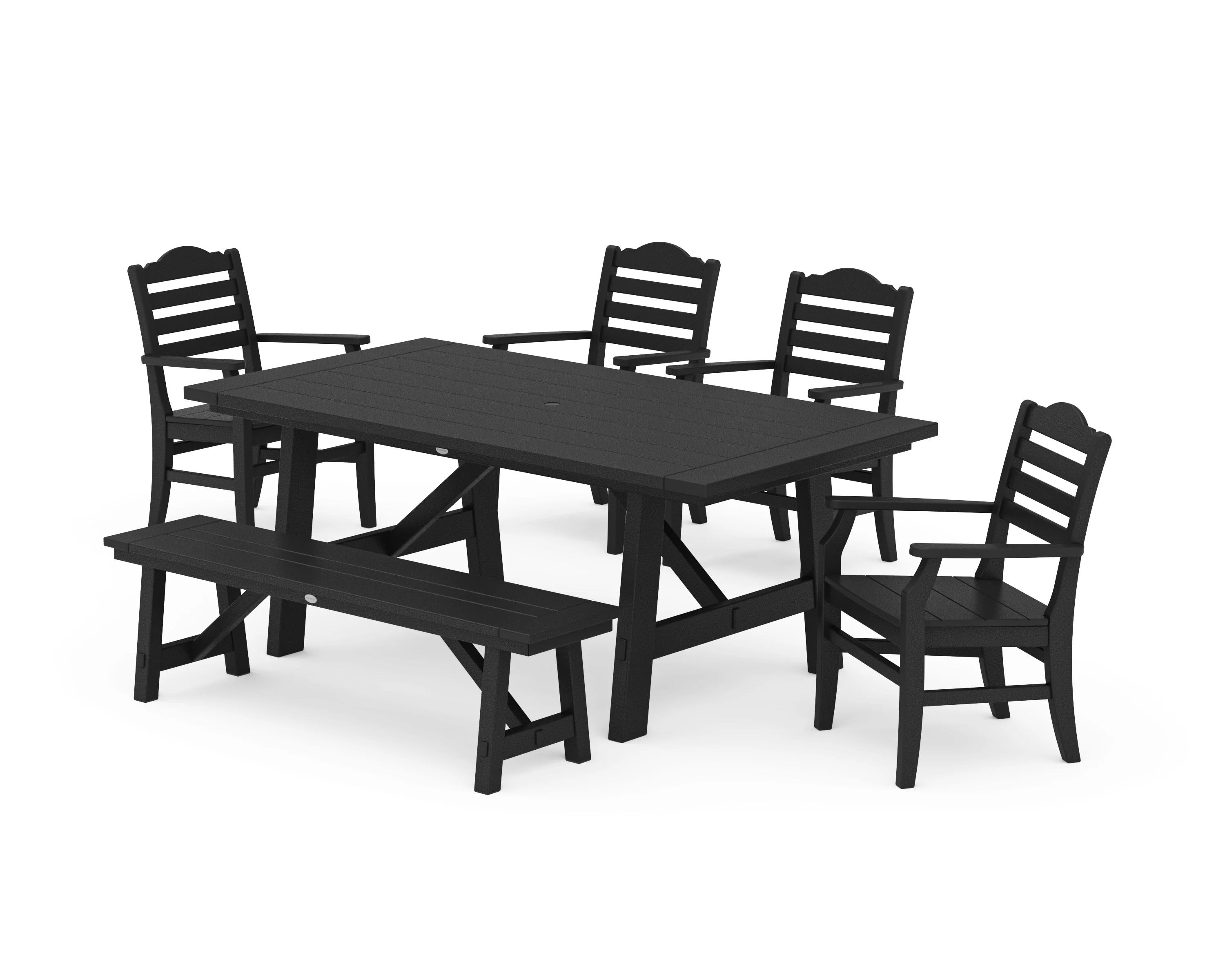 Savannah 6-Piece Rustic Farmhouse Dining Set with Bench - Image 2