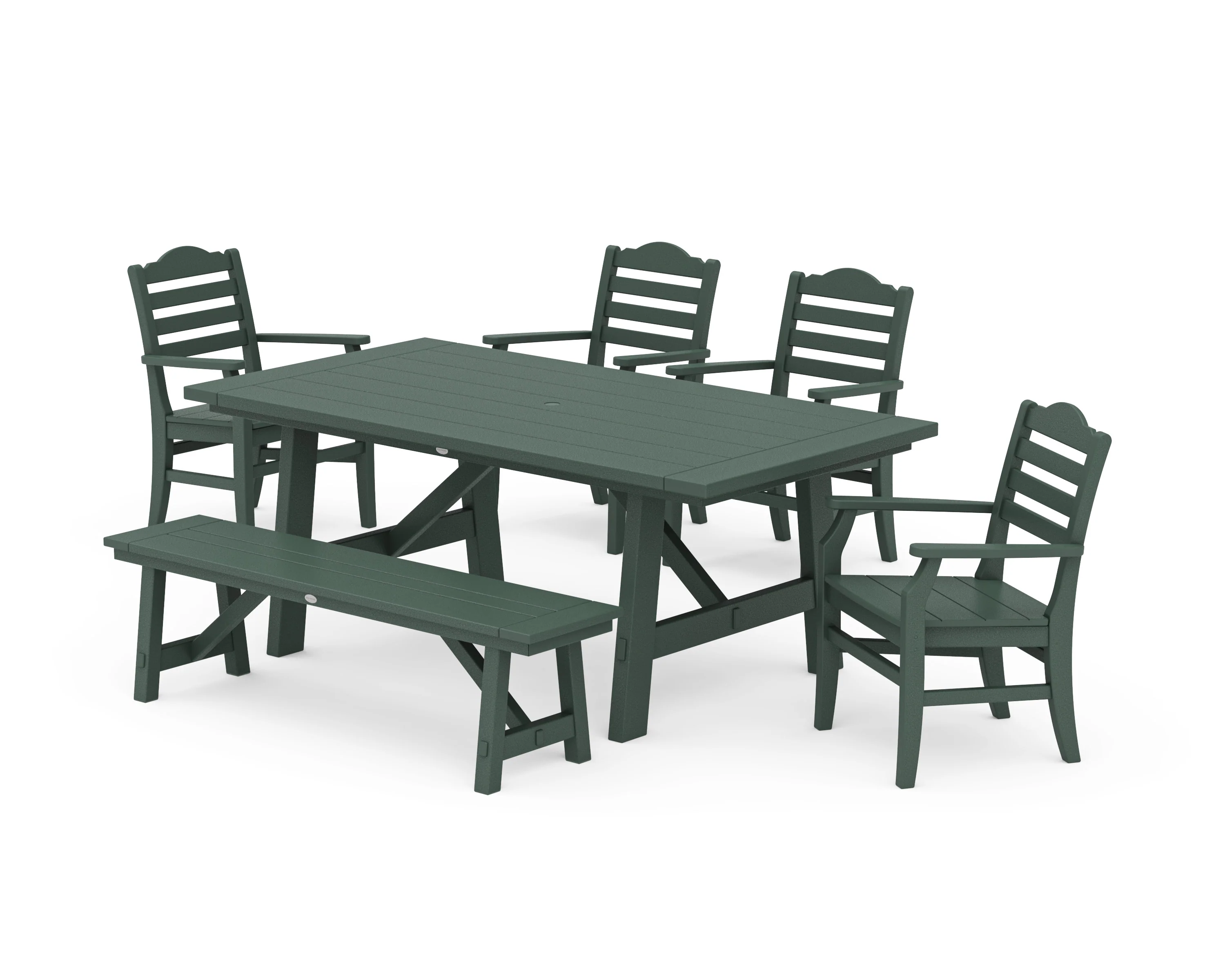 Savannah 6-Piece Rustic Farmhouse Dining Set with Bench - Image 3