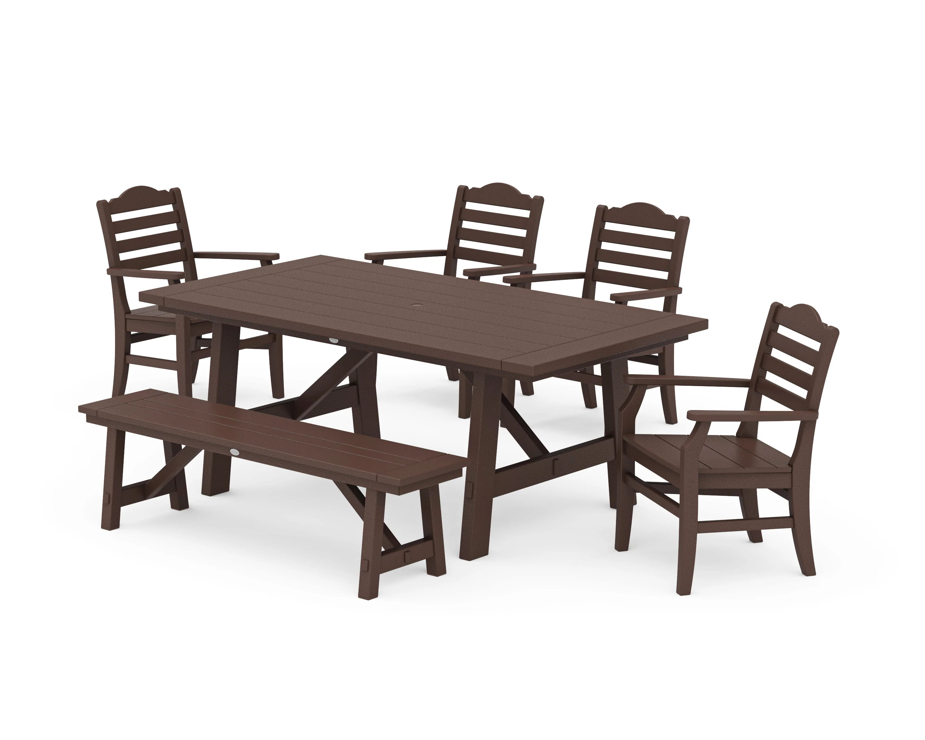 Savannah 6-Piece Rustic Farmhouse Dining Set with Bench - Image 4
