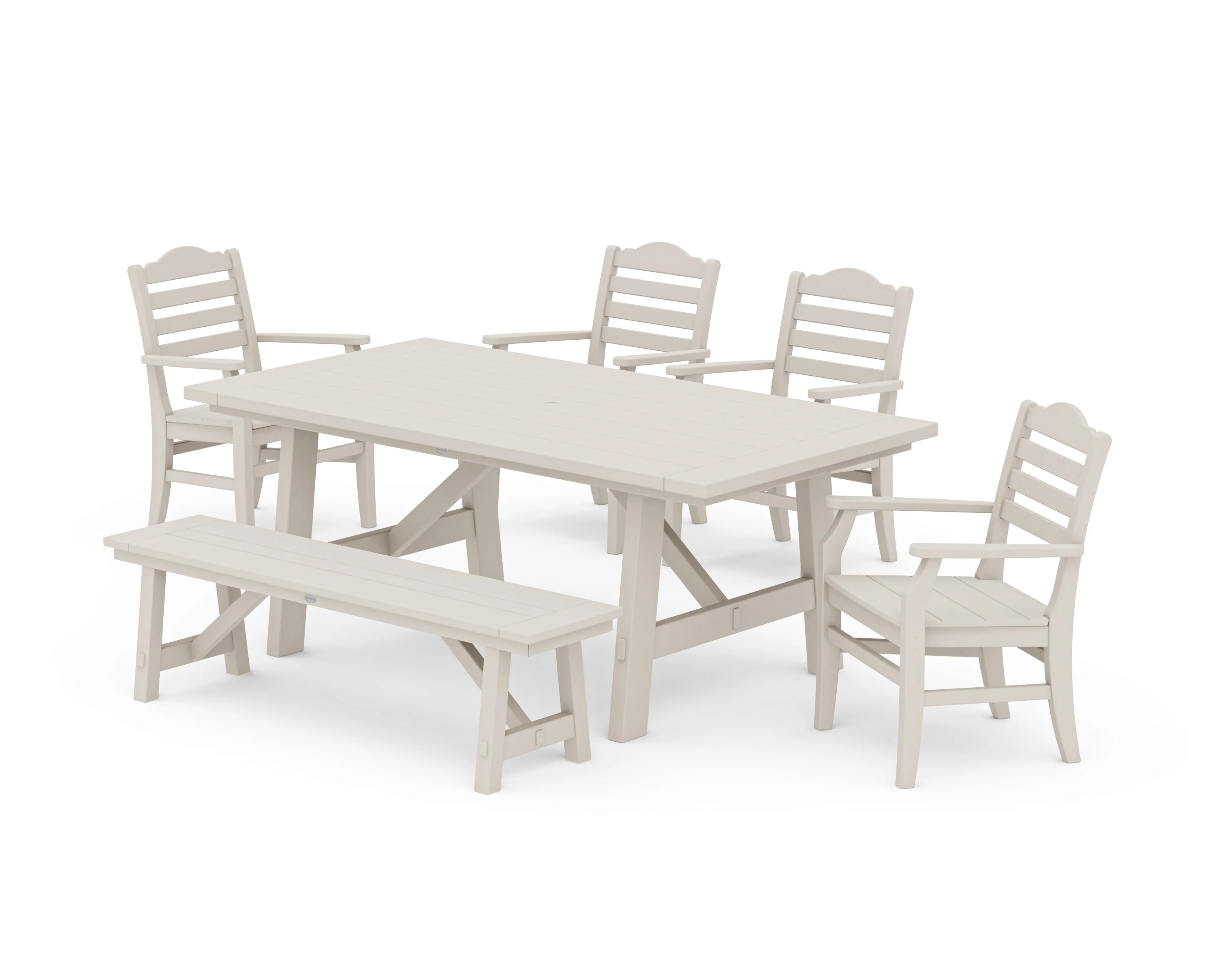 Savannah 6-Piece Rustic Farmhouse Dining Set with Bench - Image 5