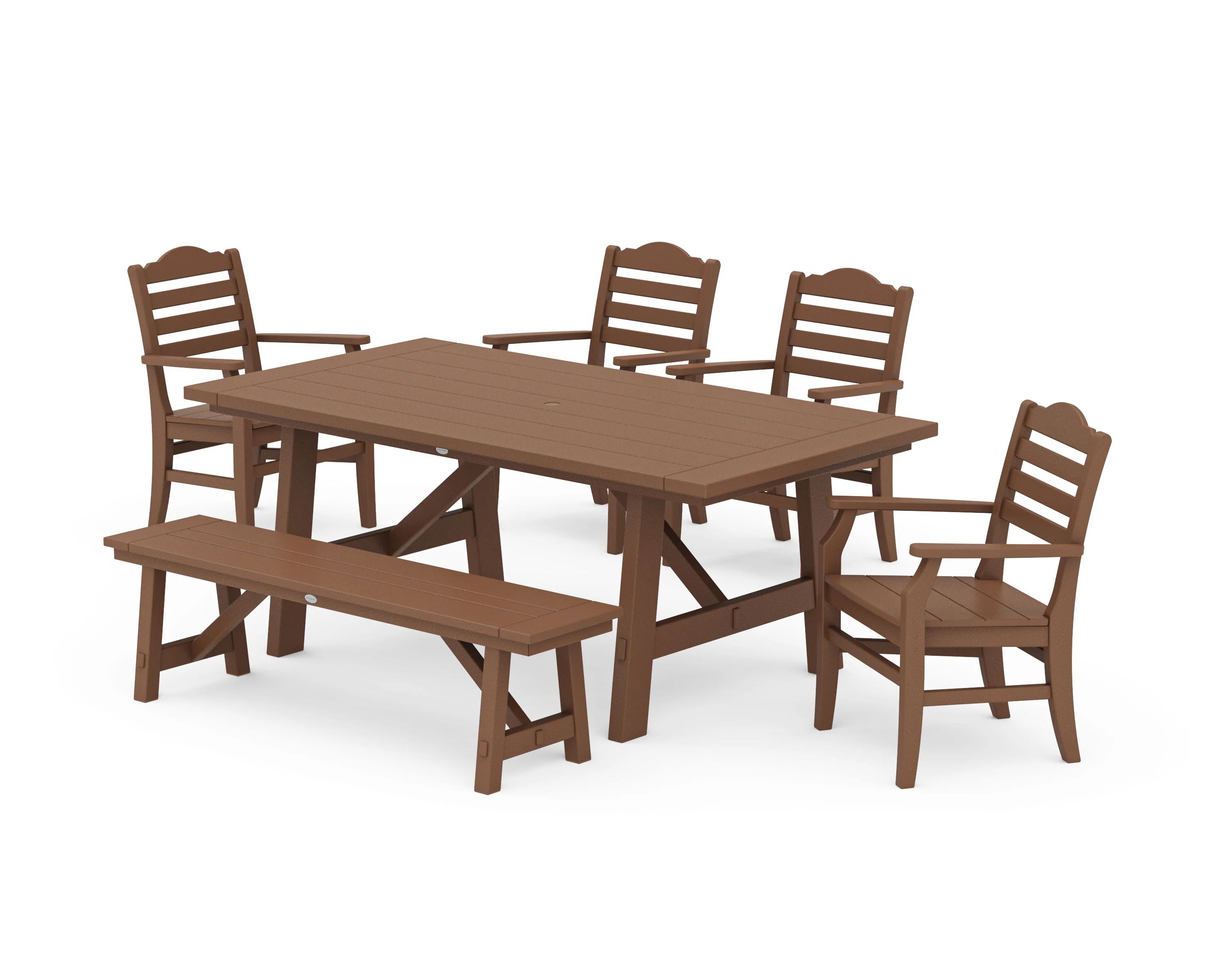 Savannah 6-Piece Rustic Farmhouse Dining Set with Bench - Image 6
