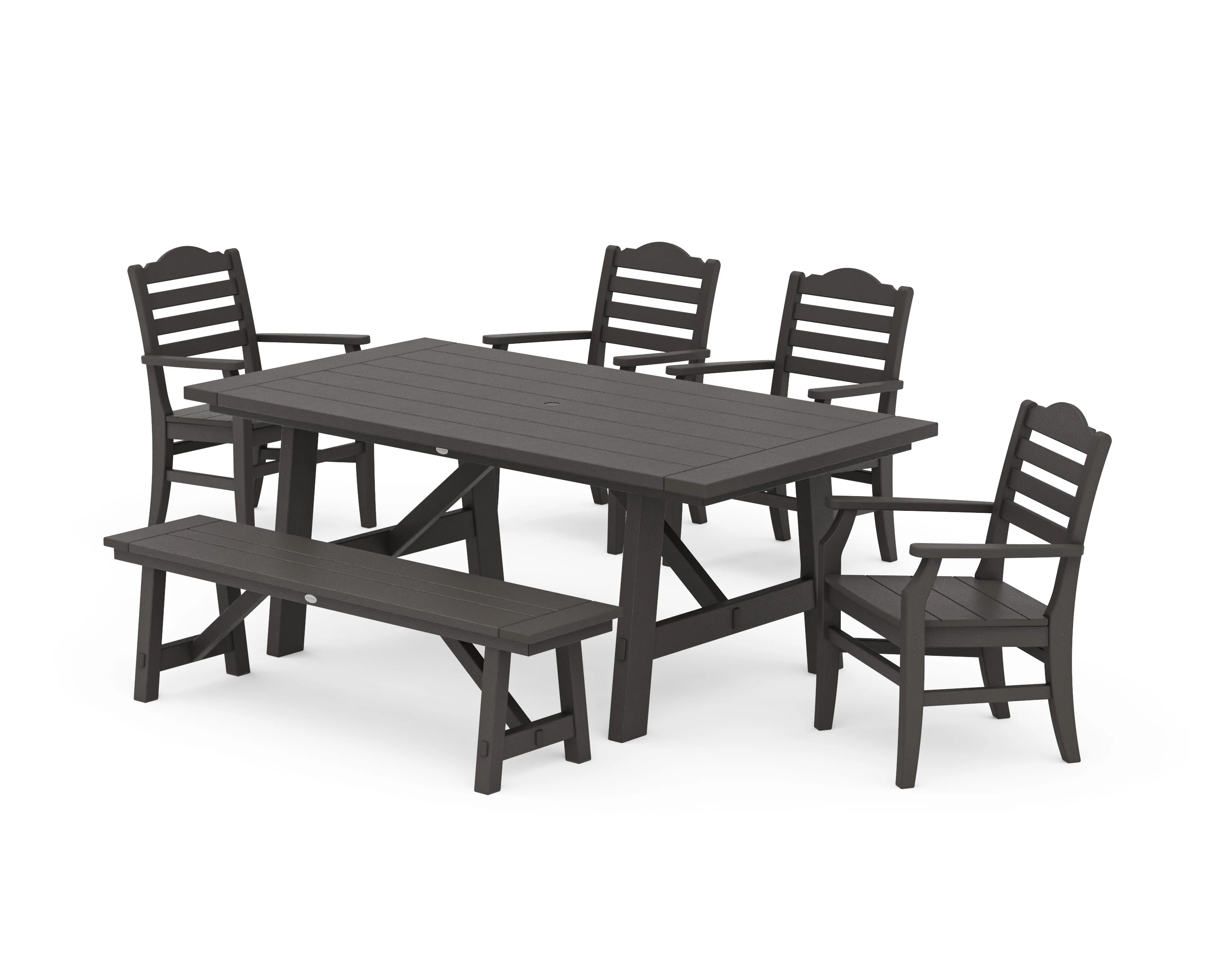 Savannah 6-Piece Rustic Farmhouse Dining Set with Bench - Image 8