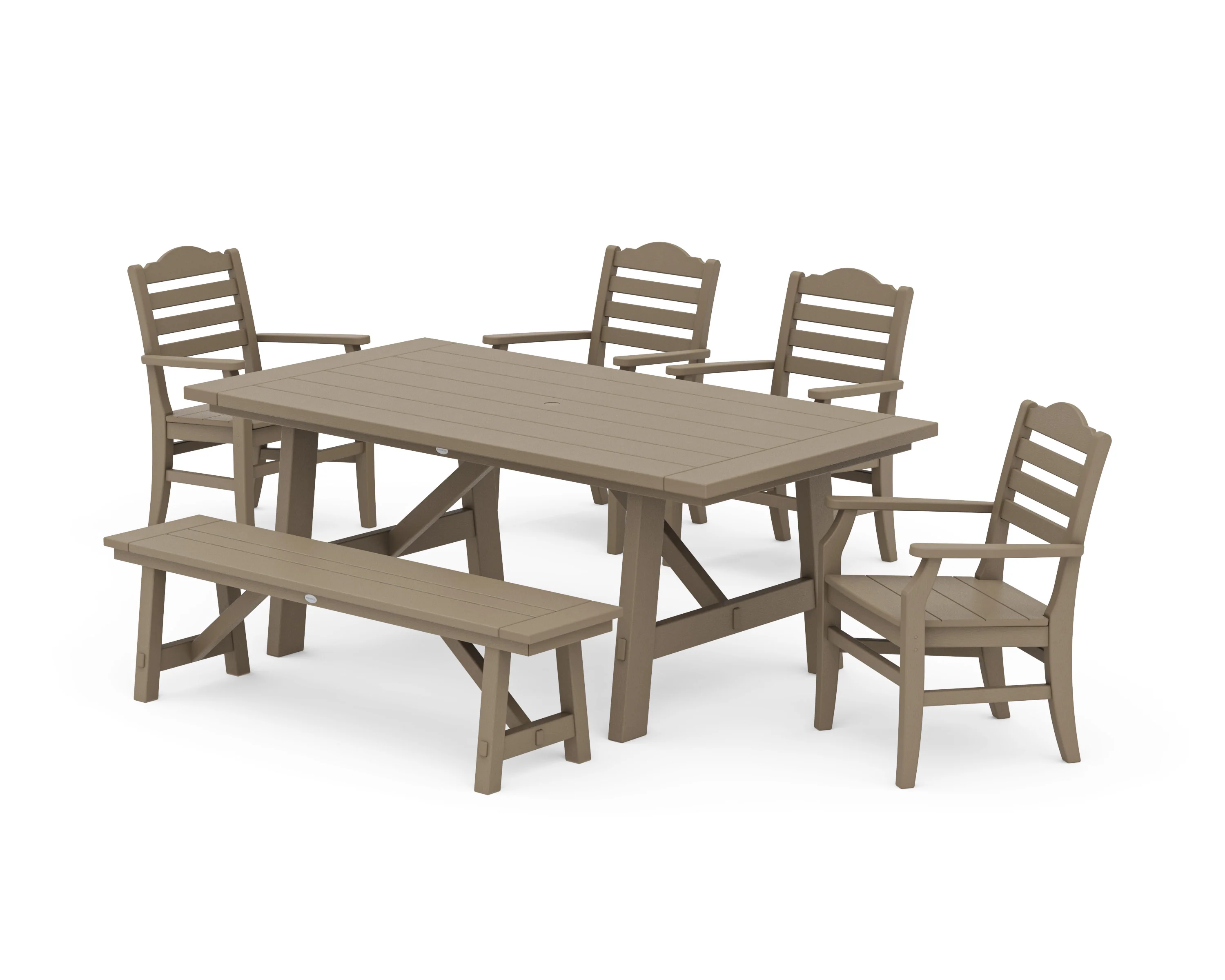 Savannah 6-Piece Rustic Farmhouse Dining Set with Bench - Image 9