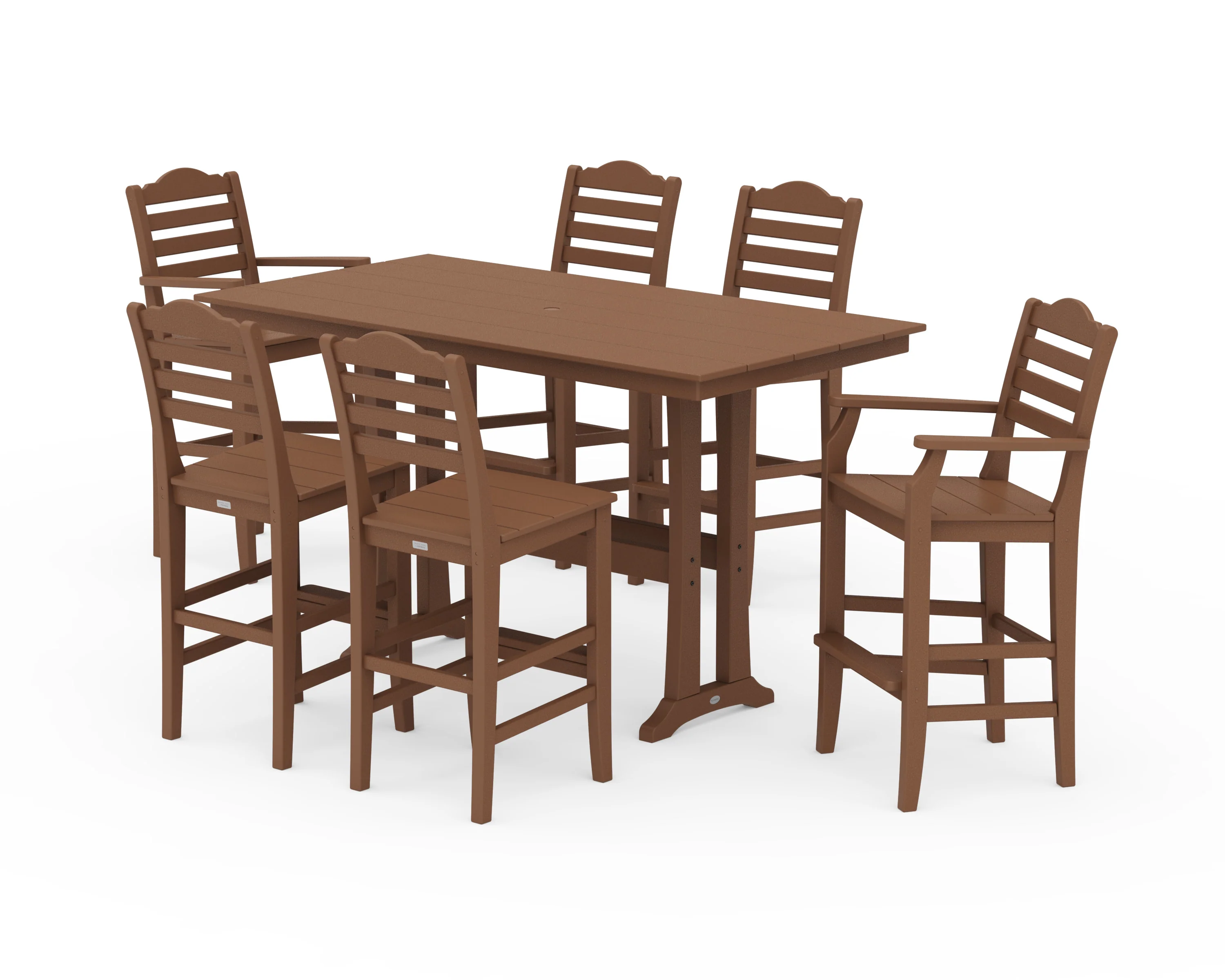 Savannah 7-Piece Farmhouse Bar Set with Trestle Legs - Image 6