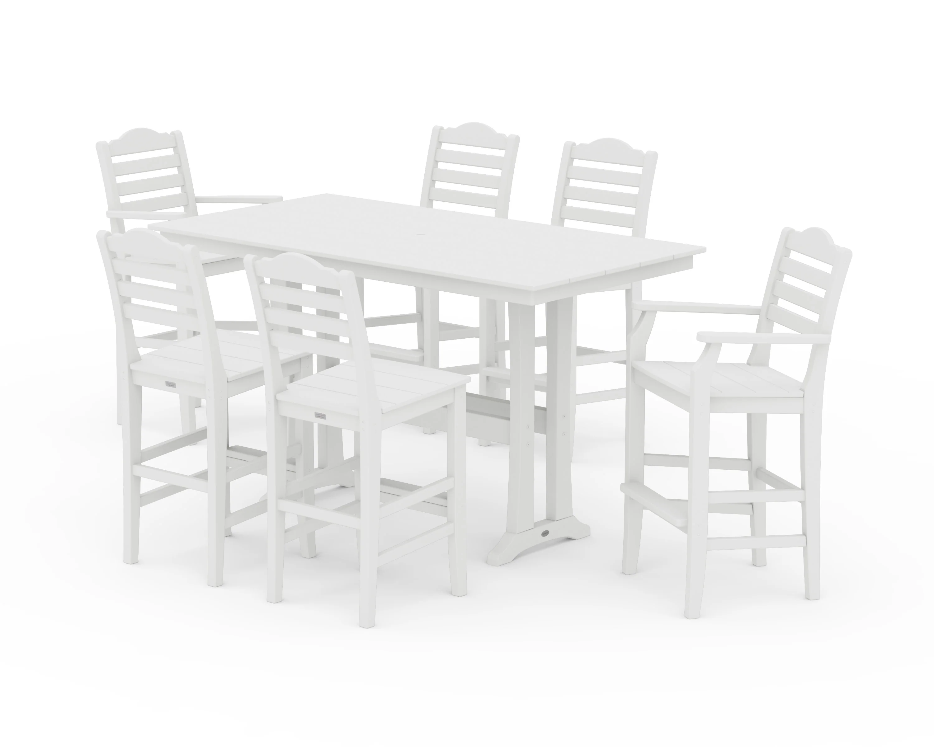 Savannah 7-Piece Farmhouse Bar Set with Trestle Legs - Image 7