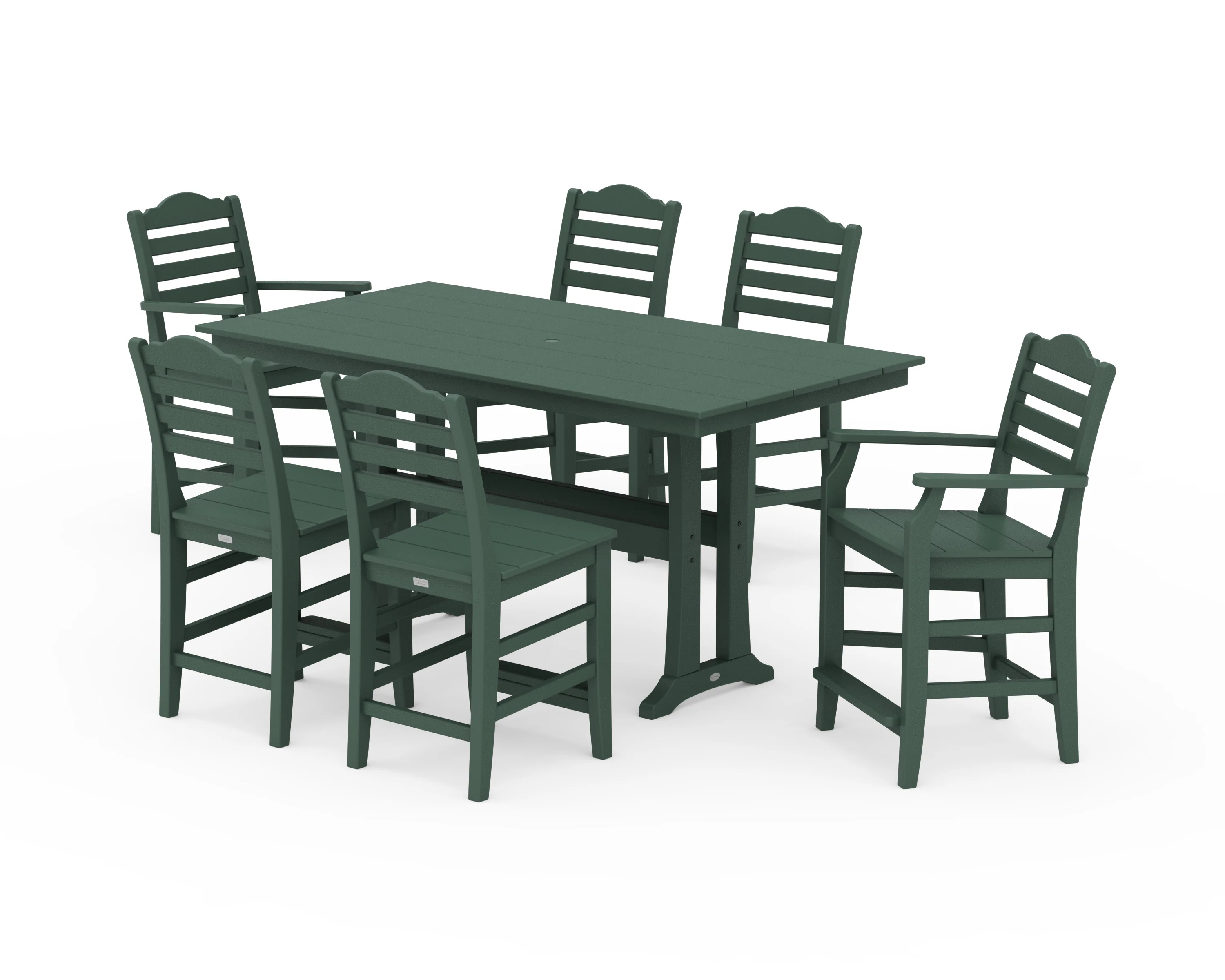 Savannah 7-Piece Farmhouse Counter Set with Trestle Legs - Image 3