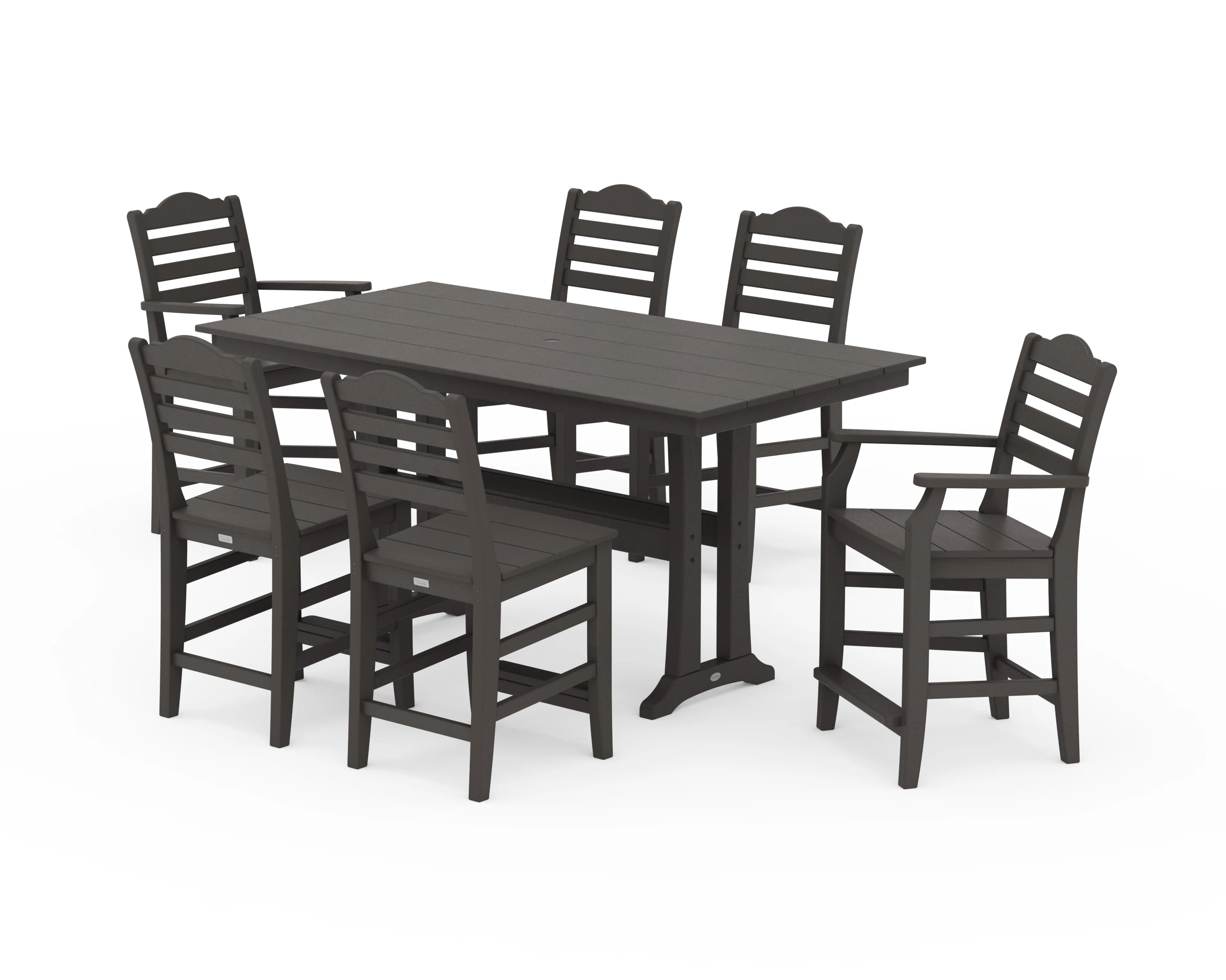 Savannah 7-Piece Farmhouse Counter Set with Trestle Legs - Image 8