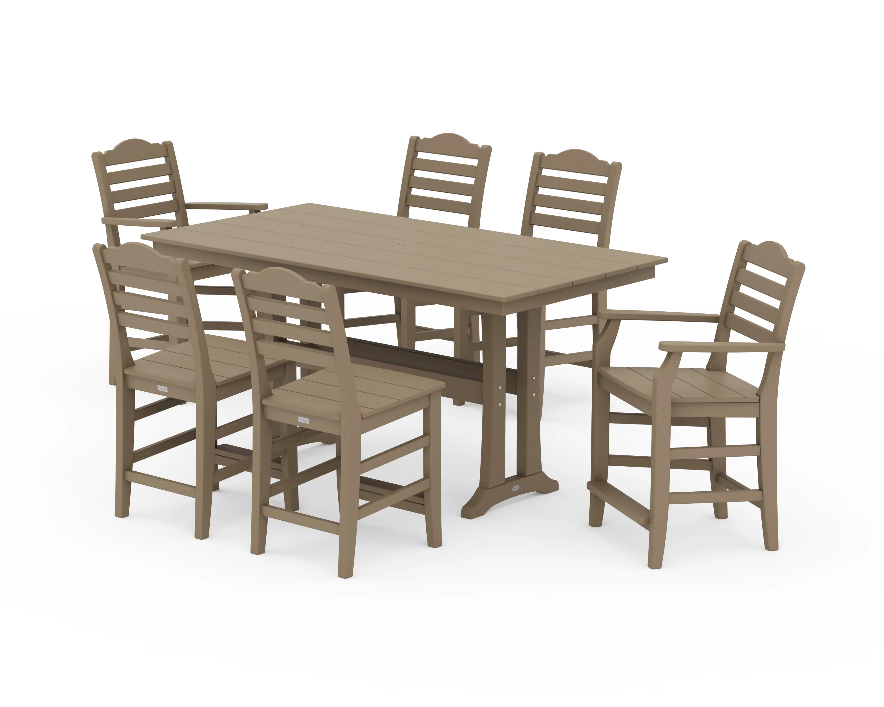 Savannah 7-Piece Farmhouse Counter Set with Trestle Legs - Image 9