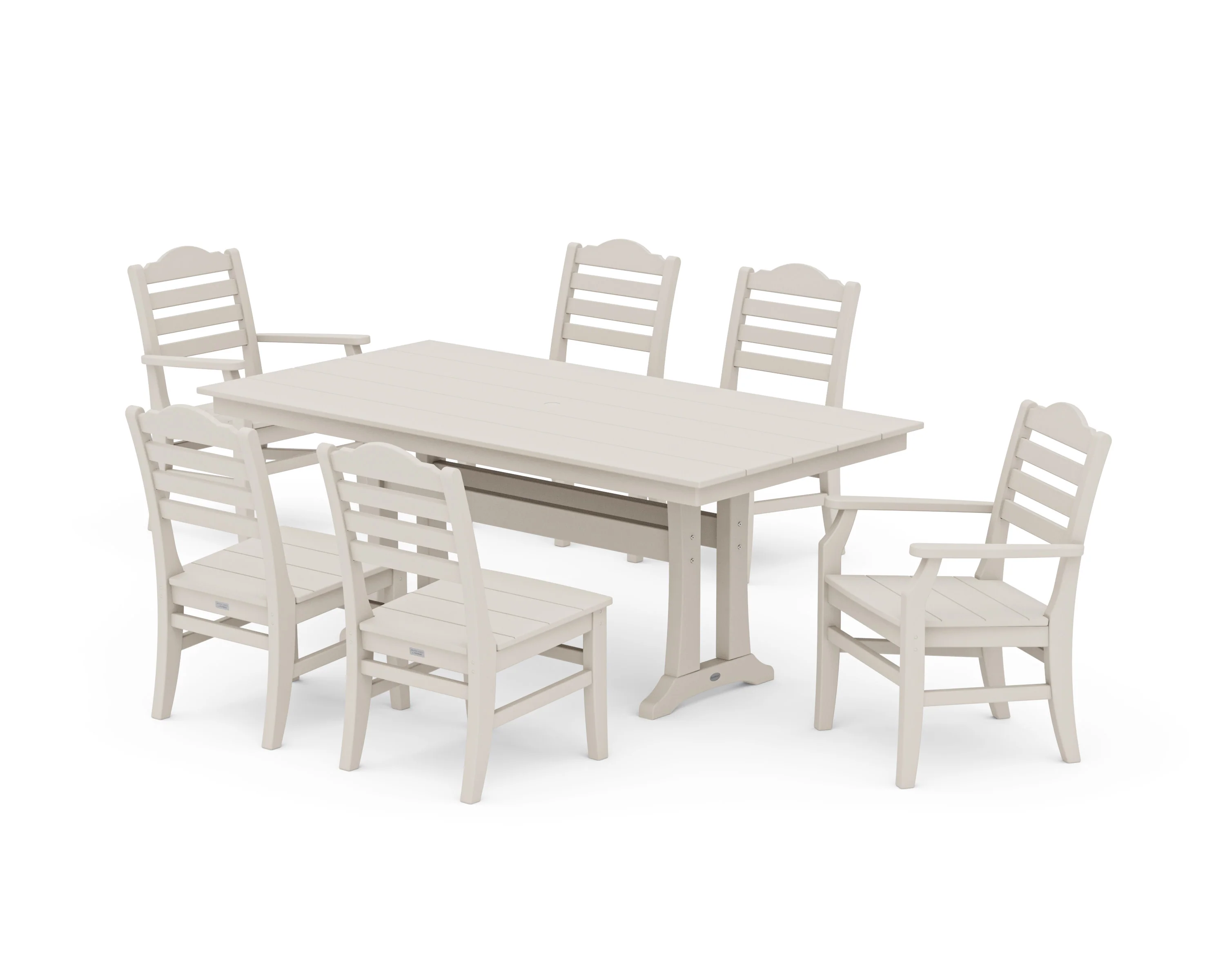 Savannah 7-Piece Farmhouse Dining Set with Trestle Legs - Image 5