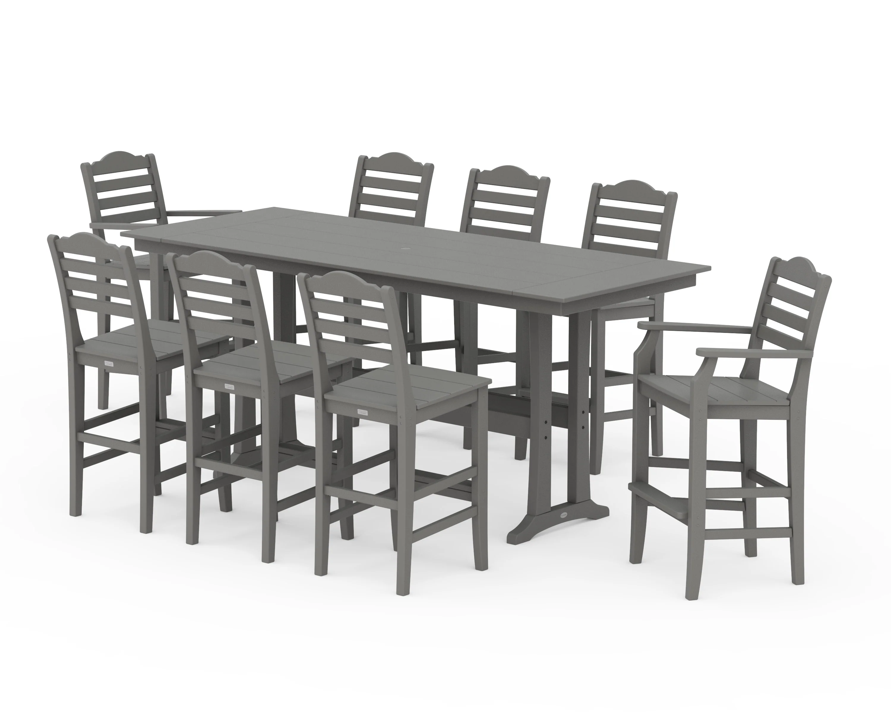 Savannah 9-Piece Farmhouse Bar Set with Trestle Legs