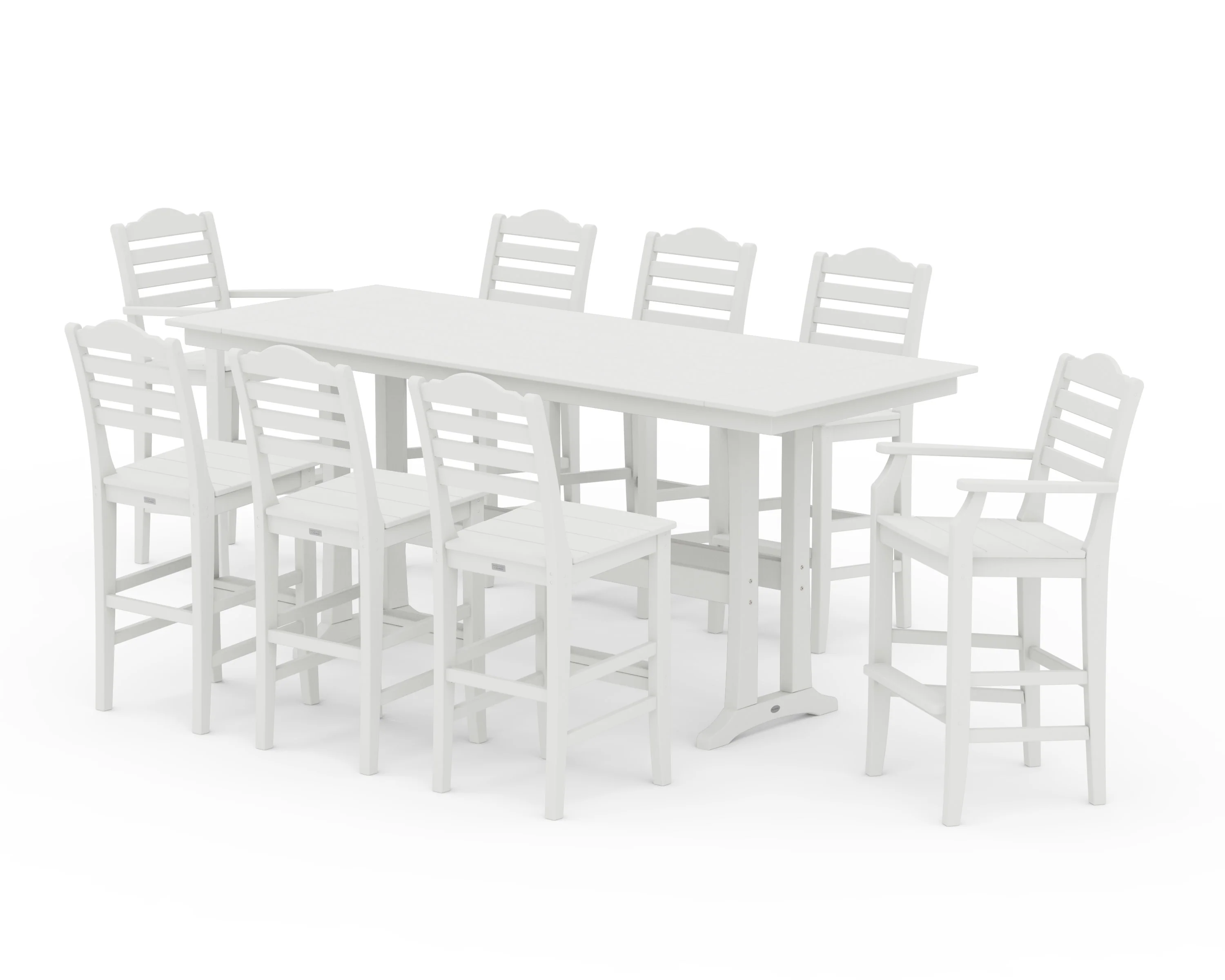 Savannah 9-Piece Farmhouse Bar Set with Trestle Legs - Image 10