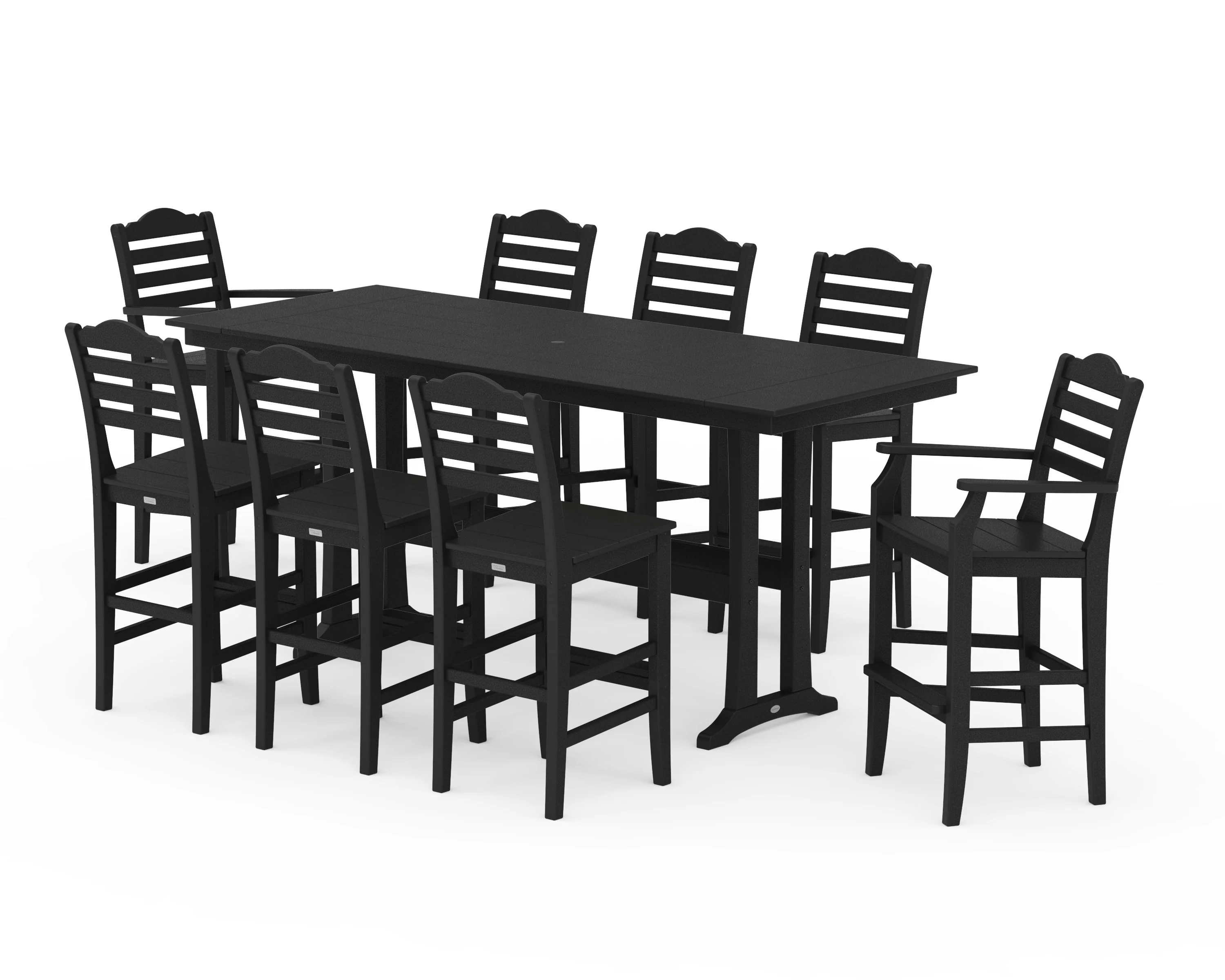 Savannah 9-Piece Farmhouse Bar Set with Trestle Legs - Image 2
