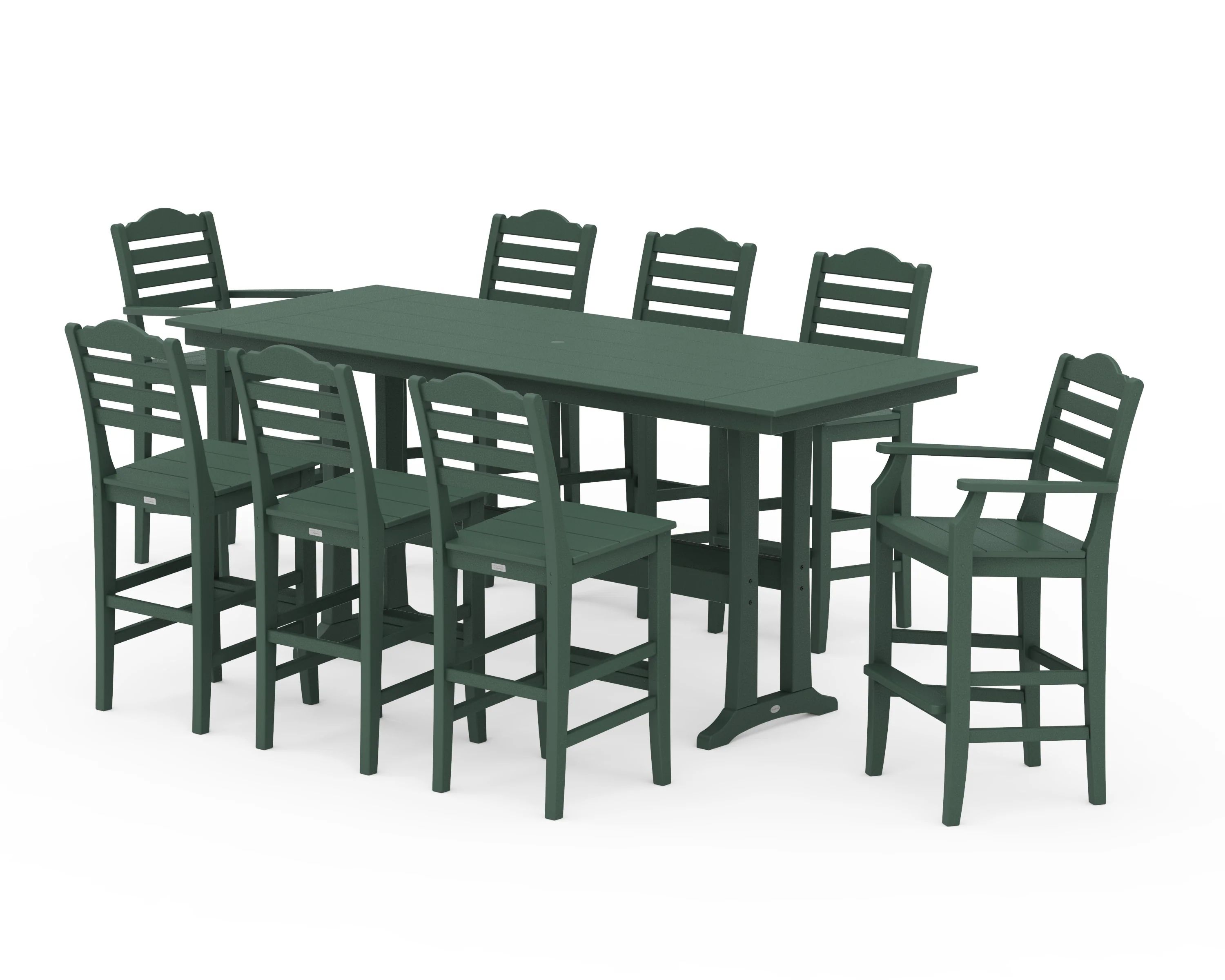 Savannah 9-Piece Farmhouse Bar Set with Trestle Legs - Image 3