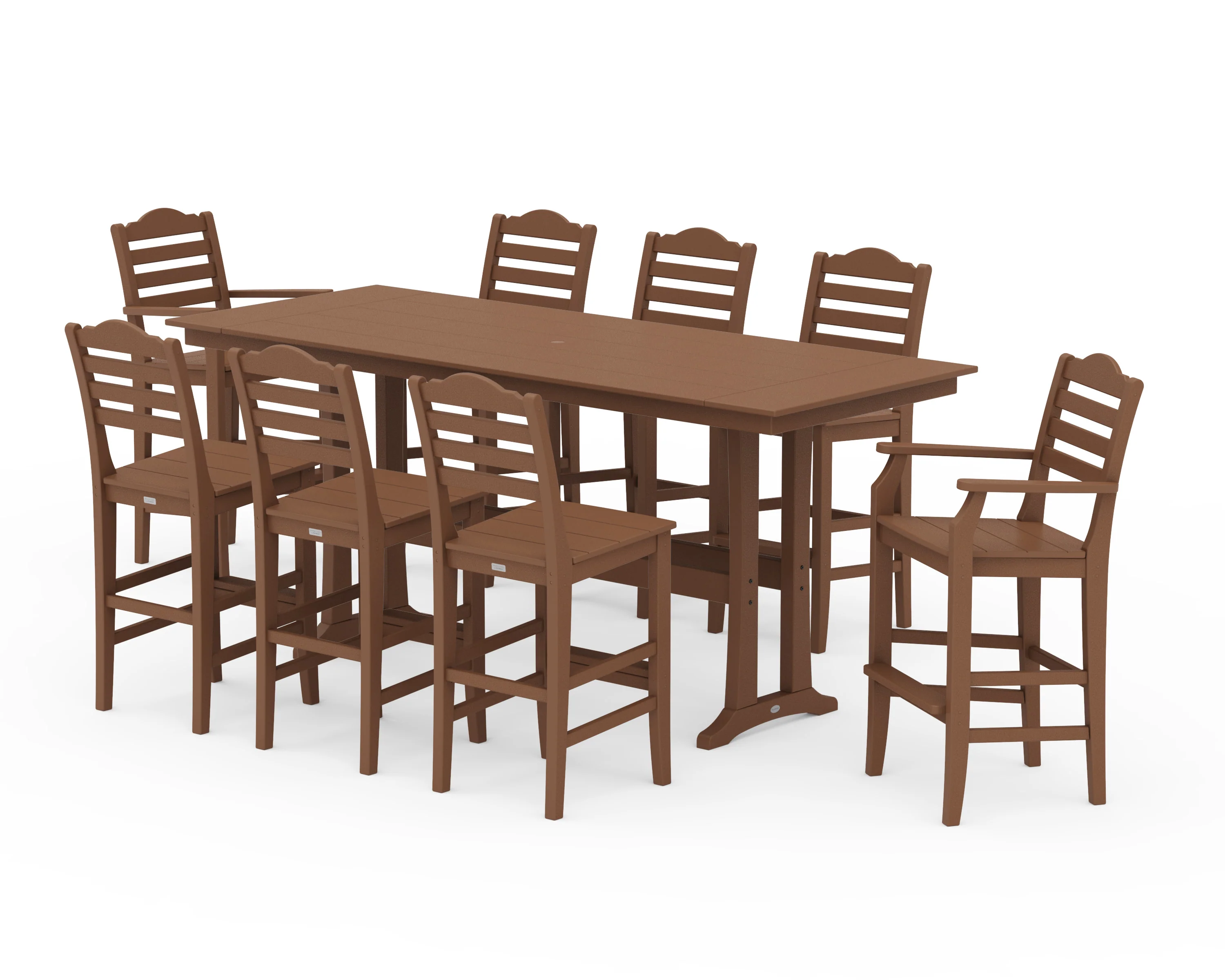 Savannah 9-Piece Farmhouse Bar Set with Trestle Legs - Image 6