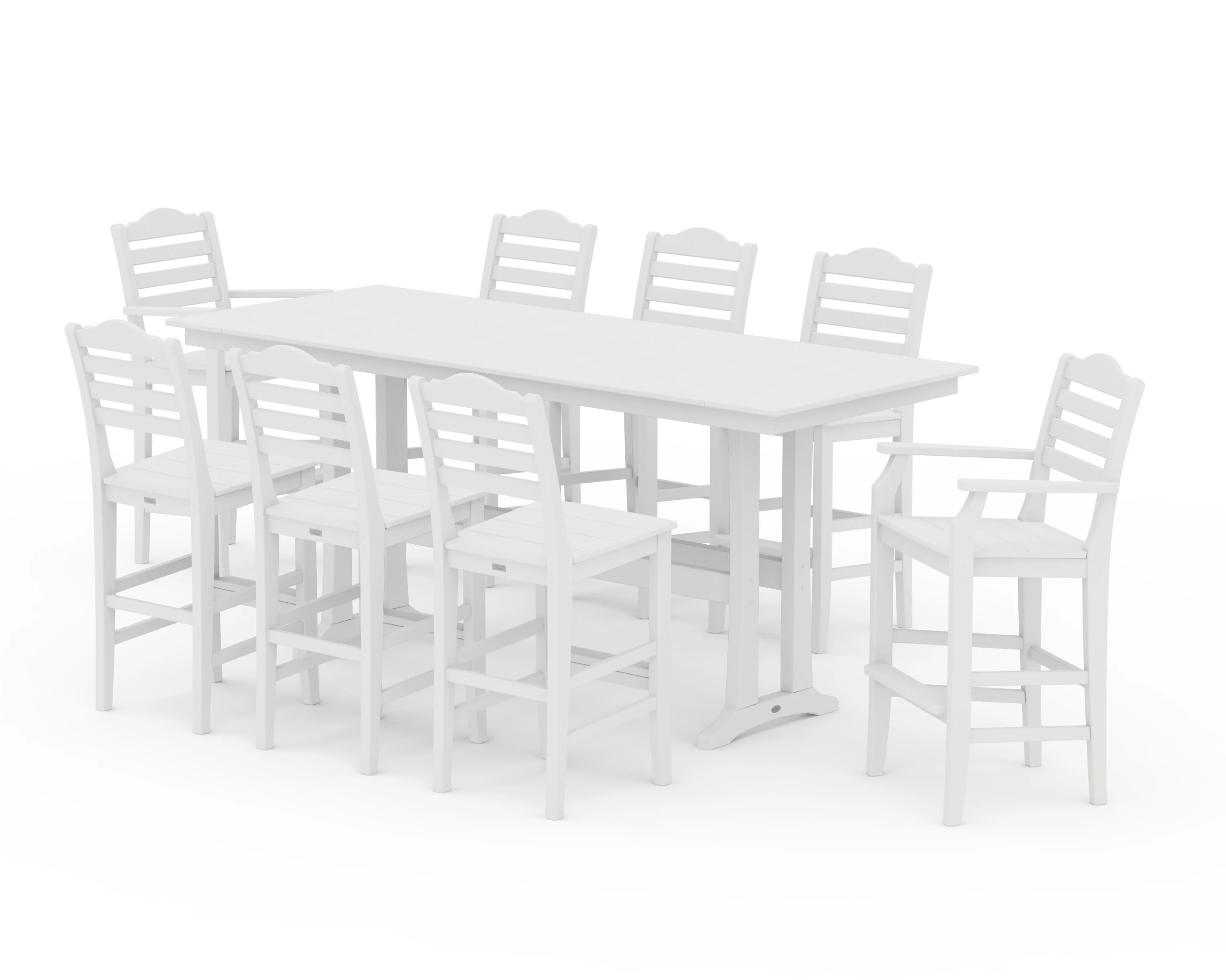 Savannah 9-Piece Farmhouse Bar Set with Trestle Legs - Image 7