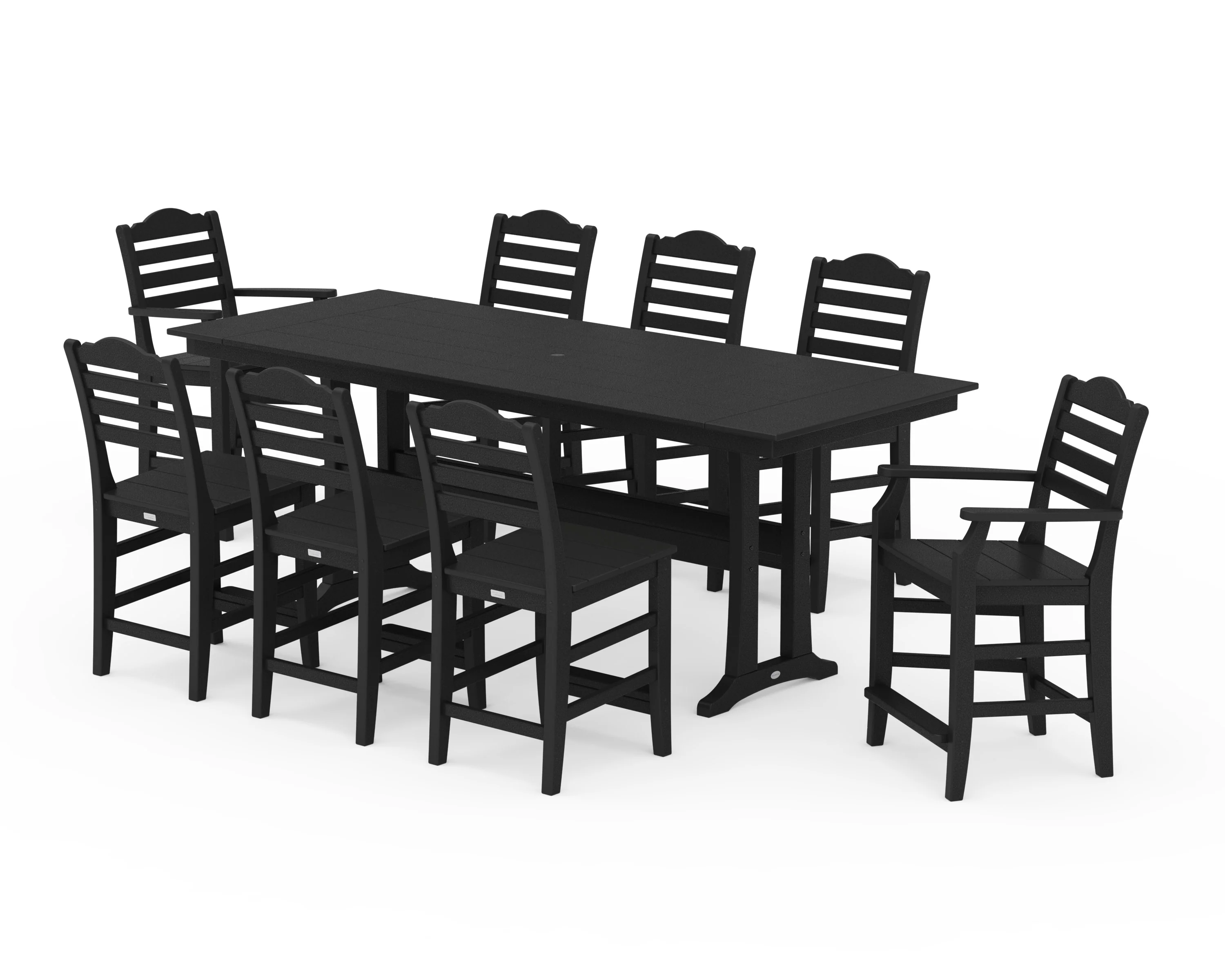 Savannah 9-Piece Farmhouse Counter Set with Trestle Legs - Image 2