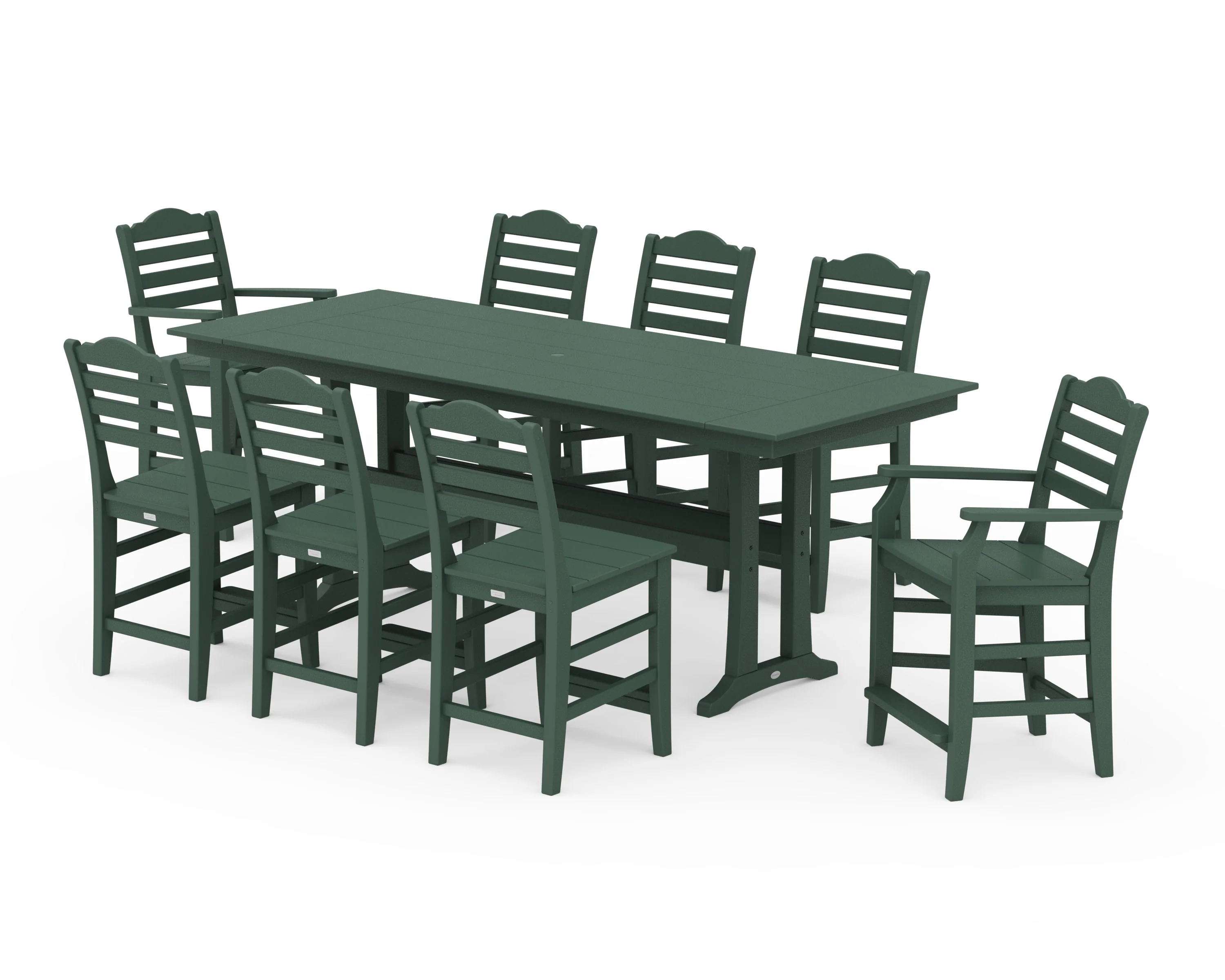Savannah 9-Piece Farmhouse Counter Set with Trestle Legs - Image 3