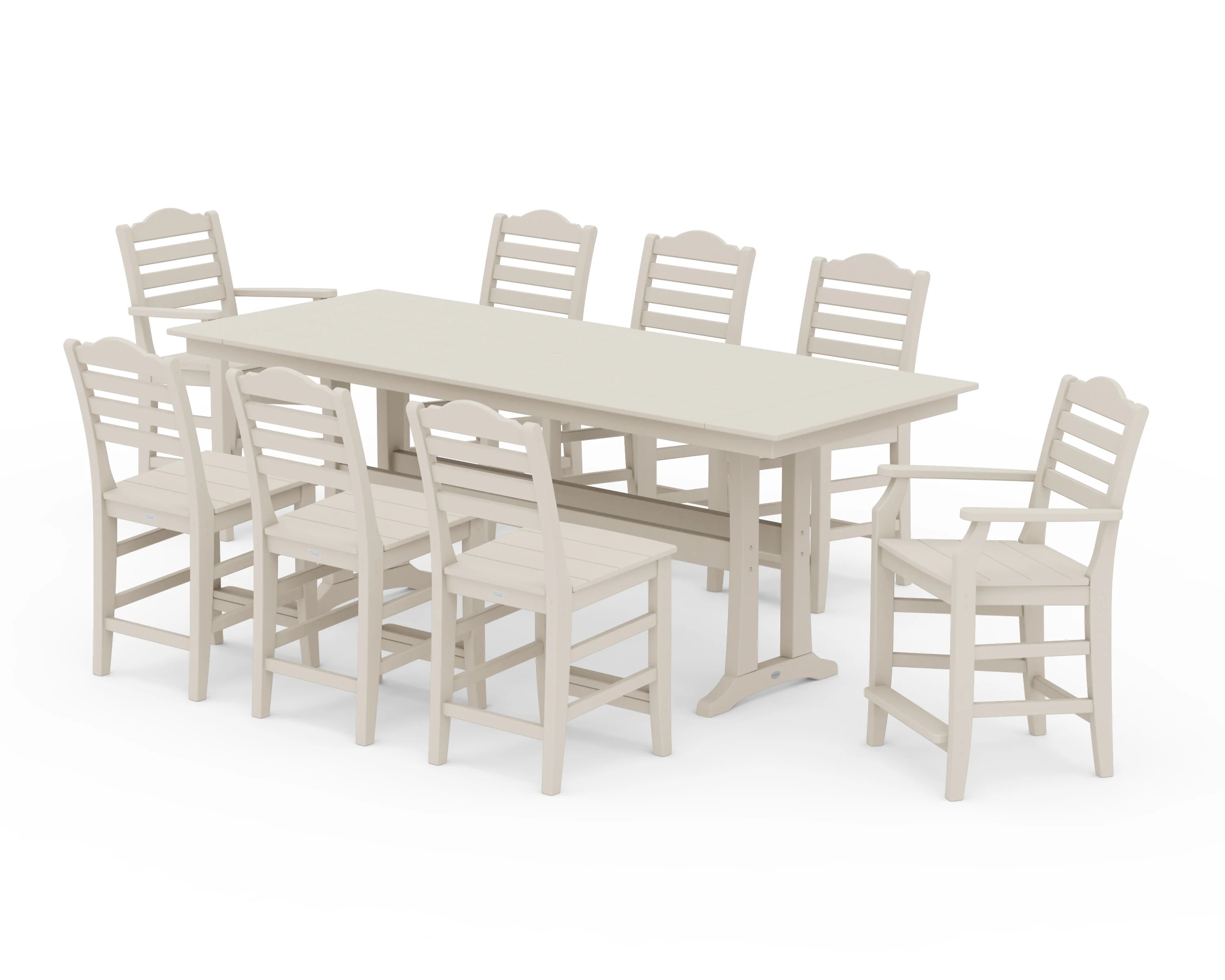 Savannah 9-Piece Farmhouse Counter Set with Trestle Legs - Image 5