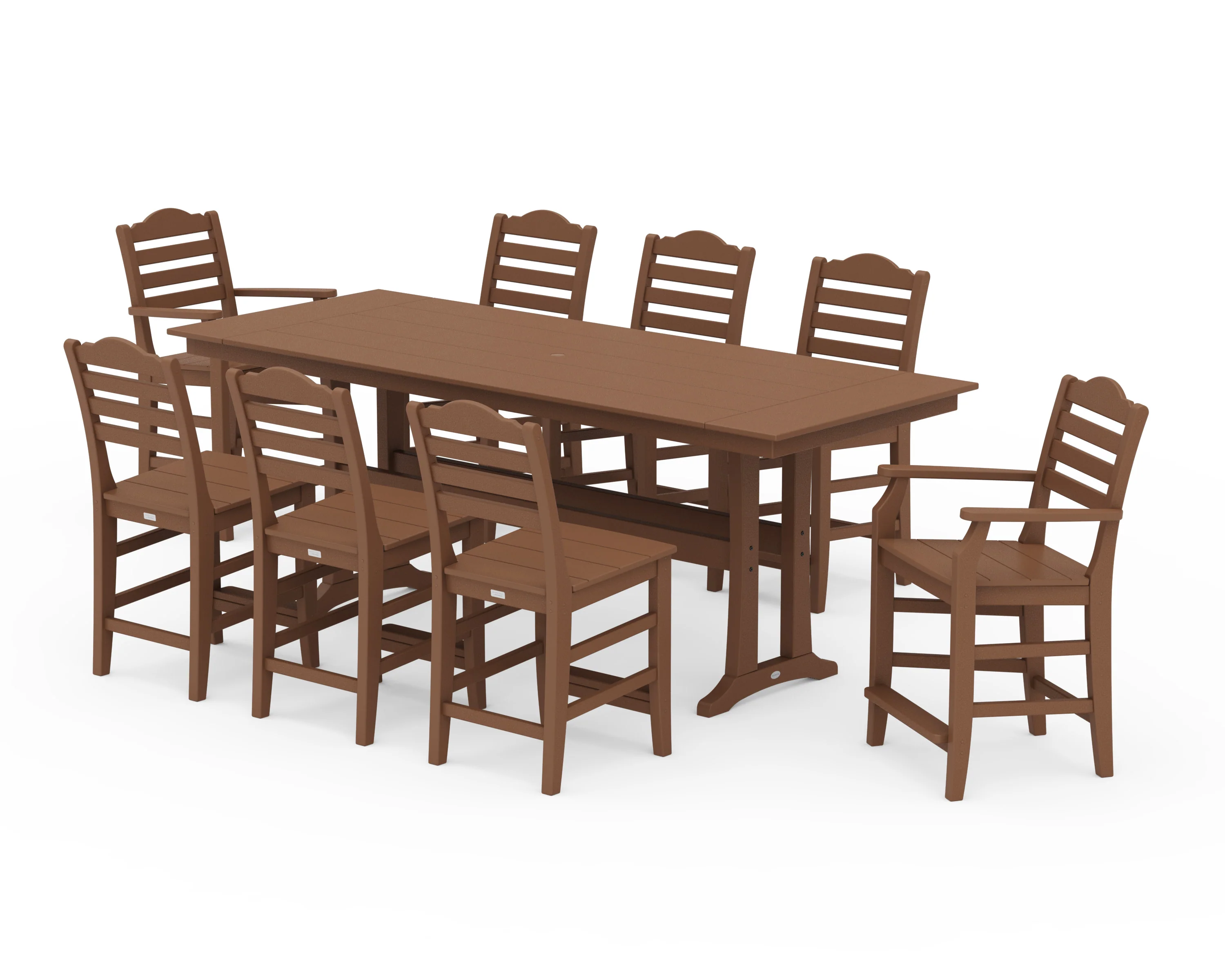 Savannah 9-Piece Farmhouse Counter Set with Trestle Legs - Image 6