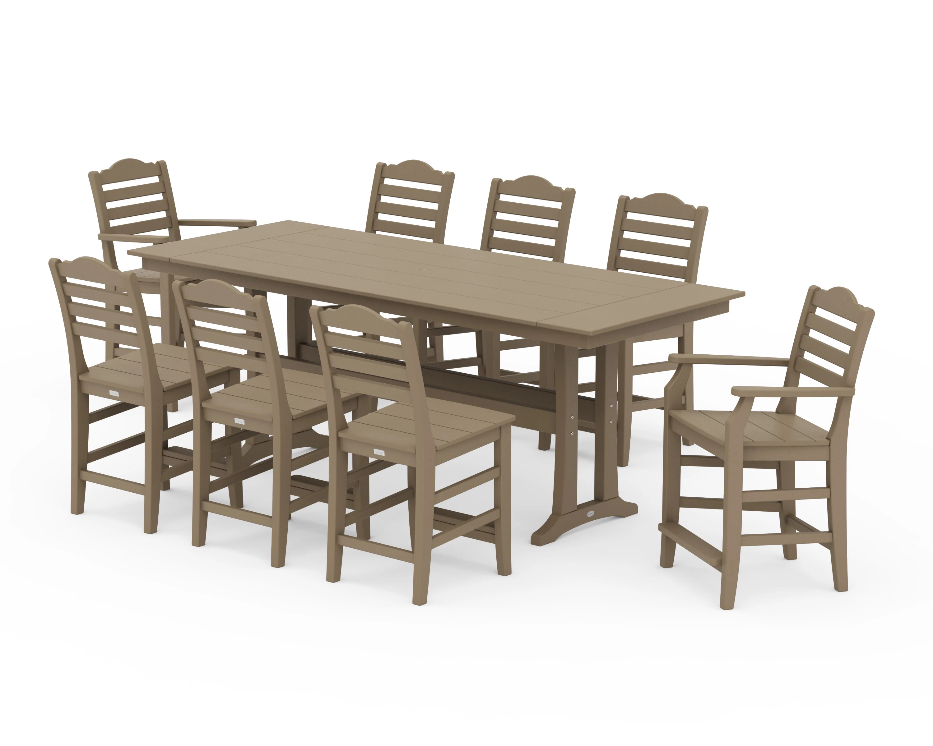 Savannah 9-Piece Farmhouse Counter Set with Trestle Legs - Image 9
