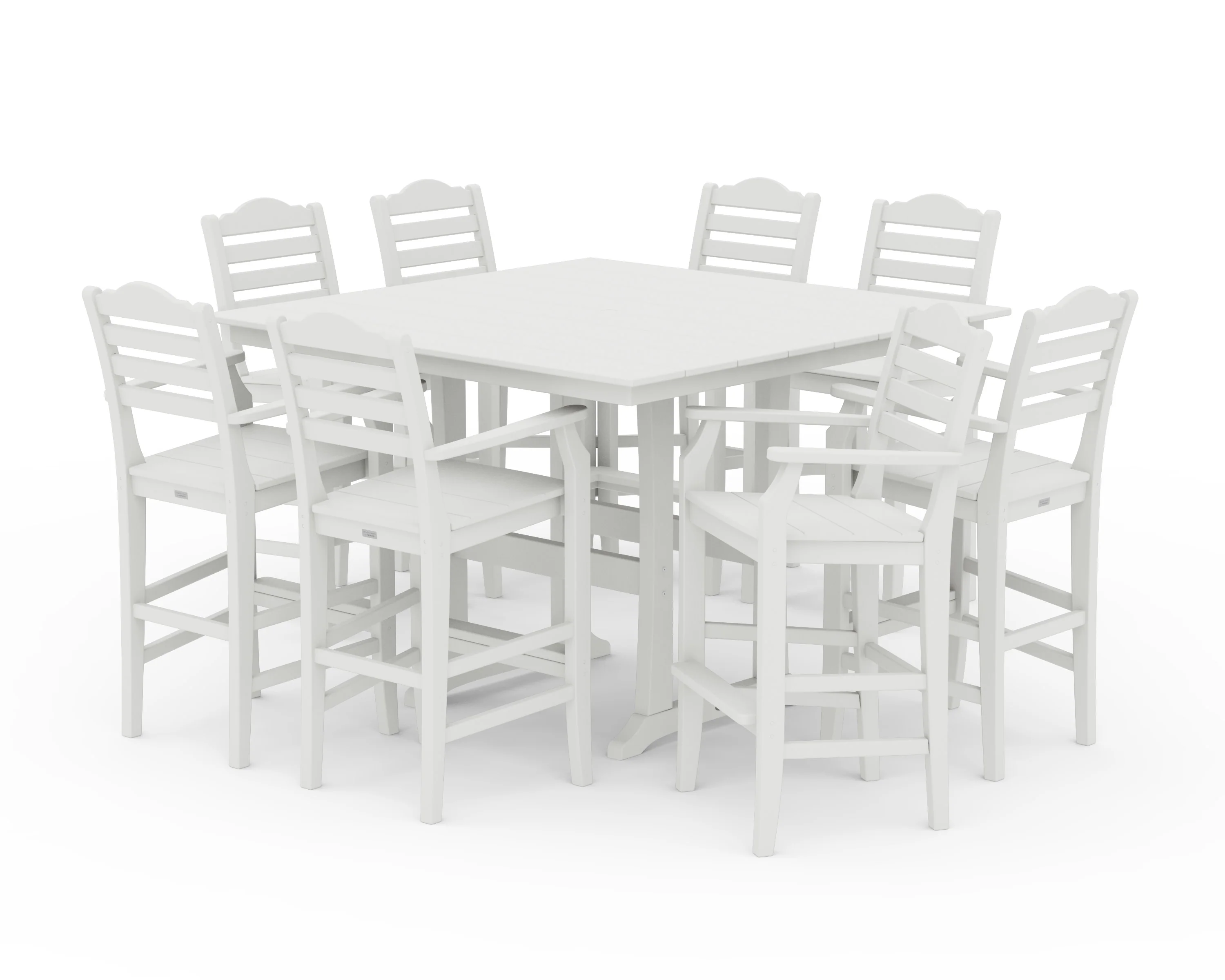Savannah 9-Piece Square Farmhouse Bar Set with Trestle Legs - Image 10