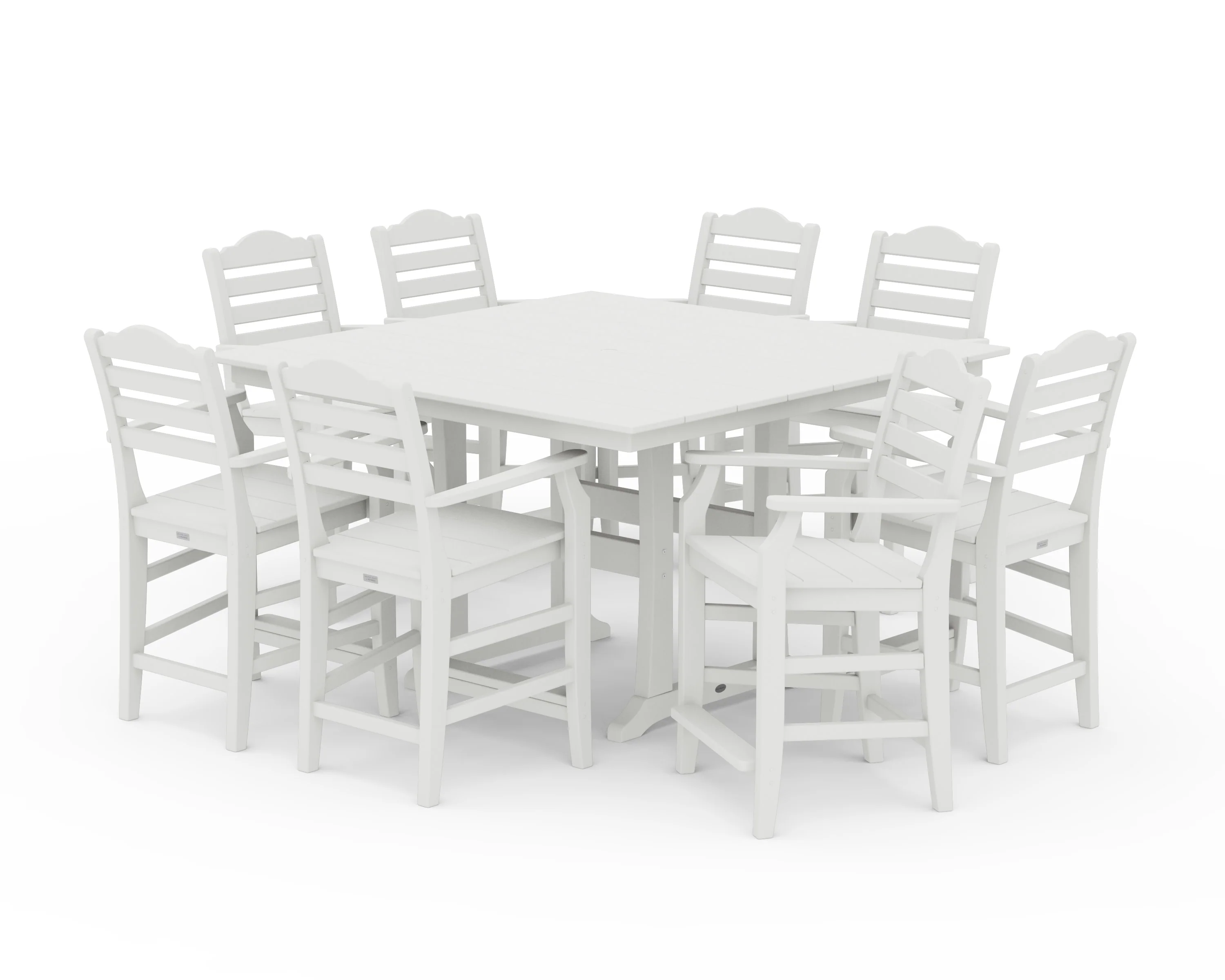 Savannah 9-Piece Square Farmhouse Counter Set with Trestle Legs - Image 10
