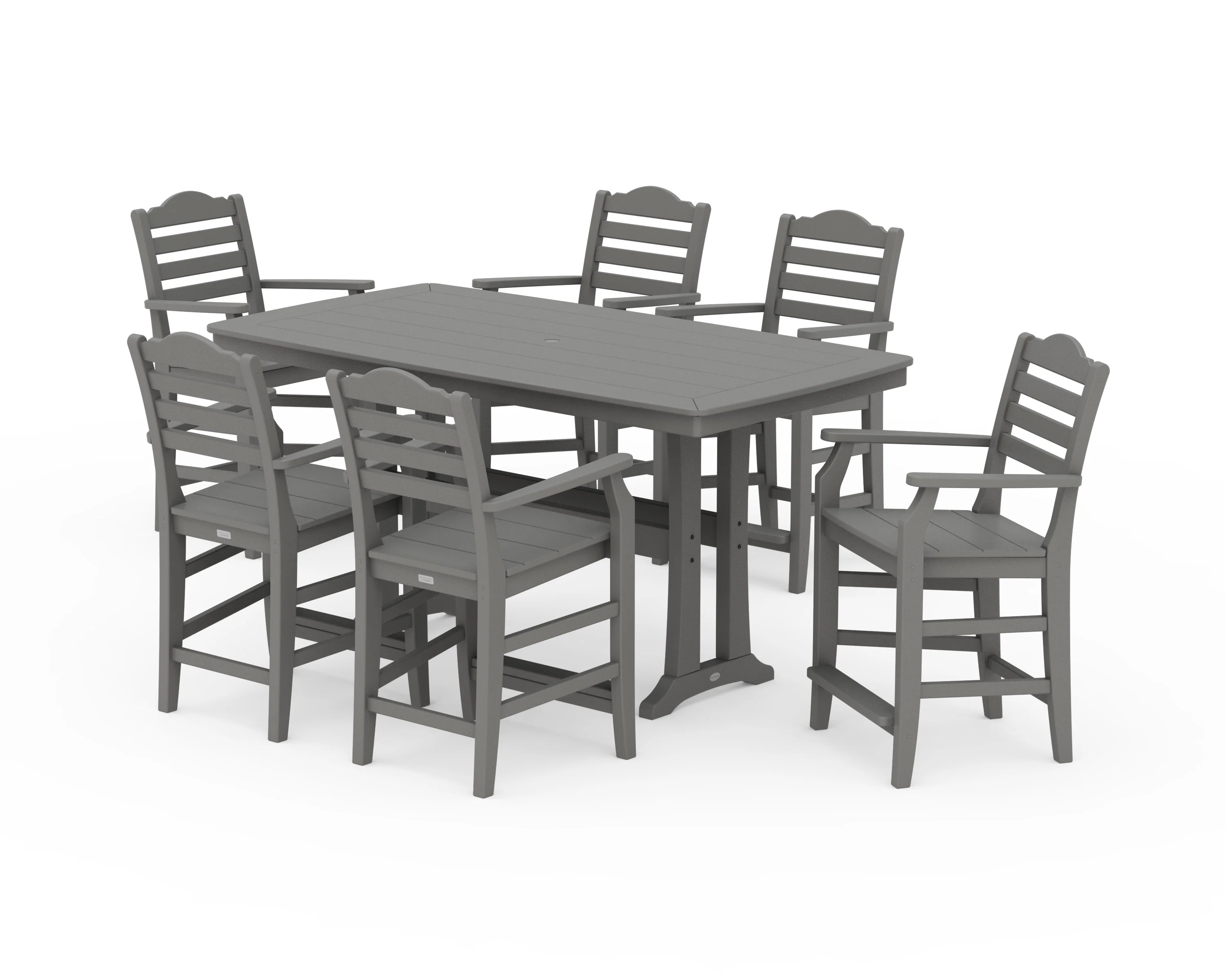 Savannah Arm Chair 7-Piece Counter Set with Trestle Legs