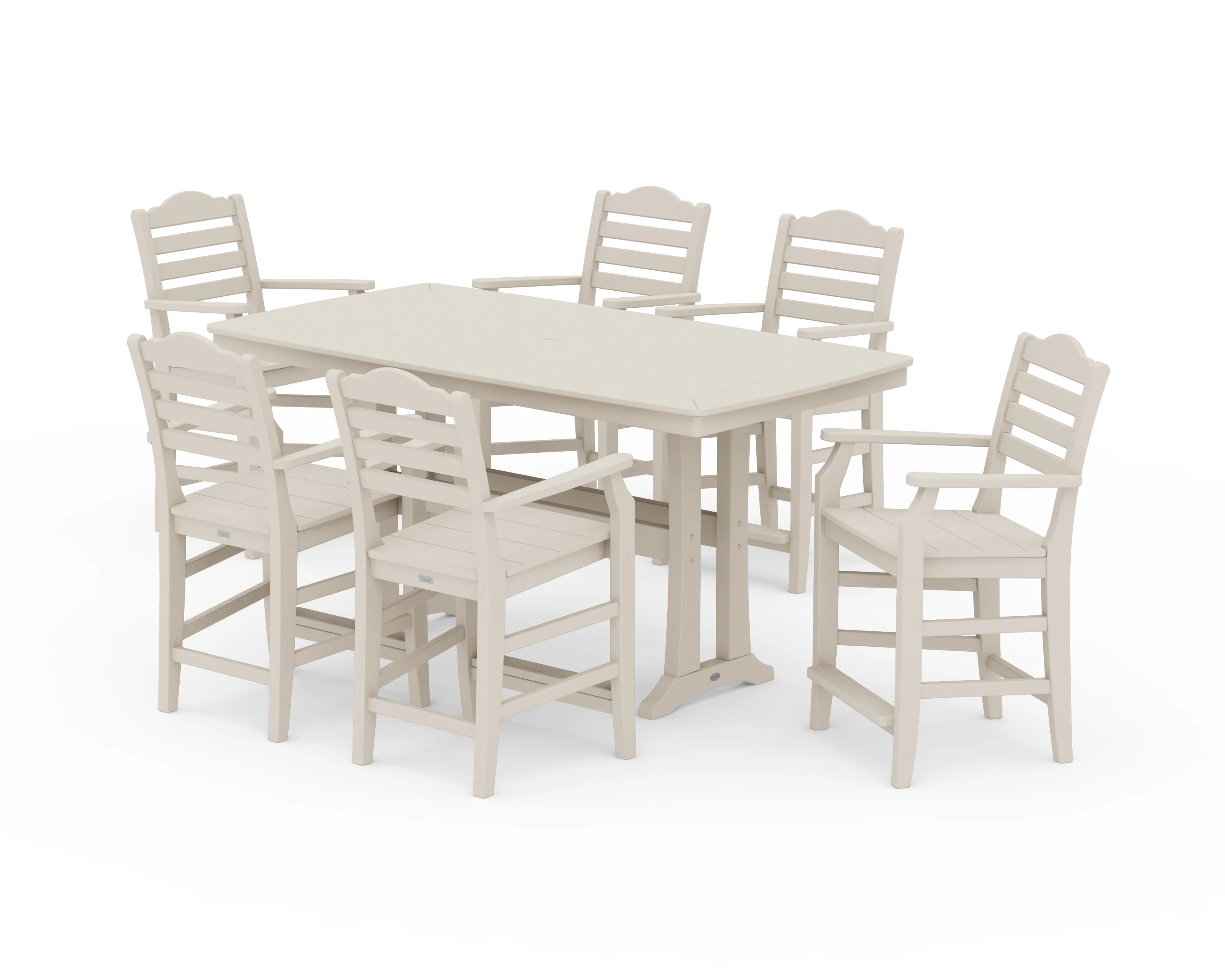 Savannah Arm Chair 7-Piece Counter Set with Trestle Legs - Image 5