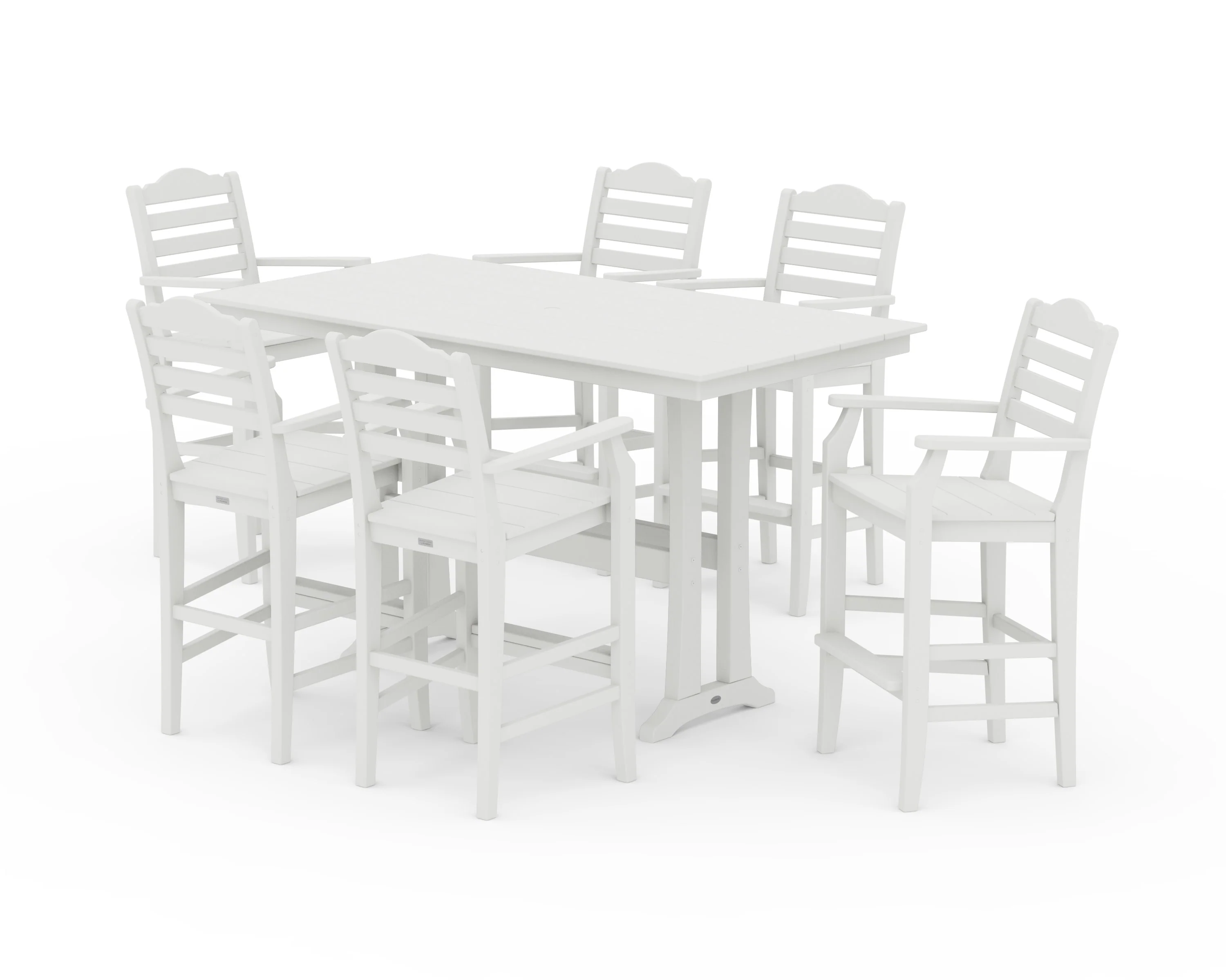 Savannah Arm Chair 7-Piece Farmhouse Bar Set with Trestle Legs - Image 10