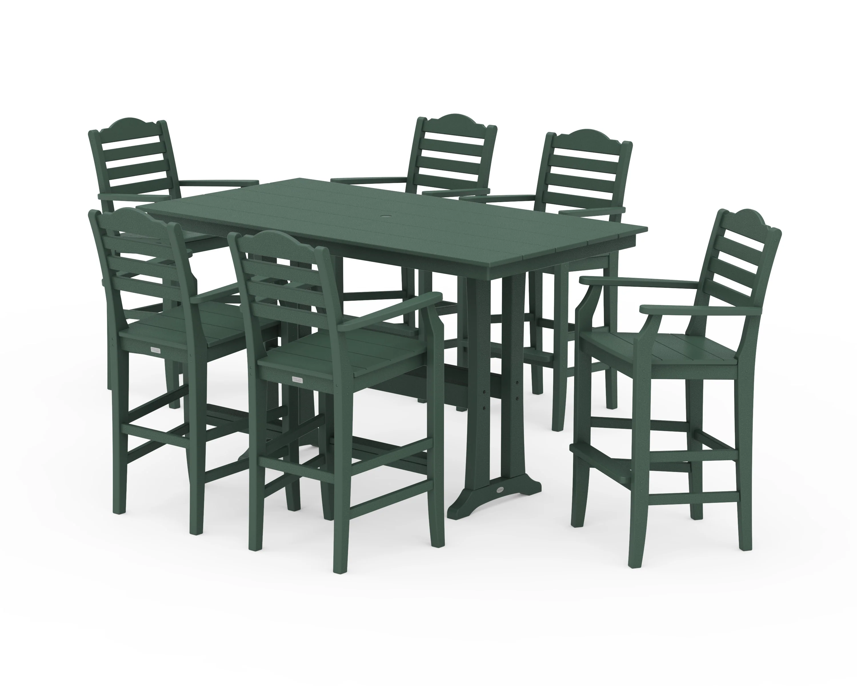 Savannah Arm Chair 7-Piece Farmhouse Bar Set with Trestle Legs - Image 3