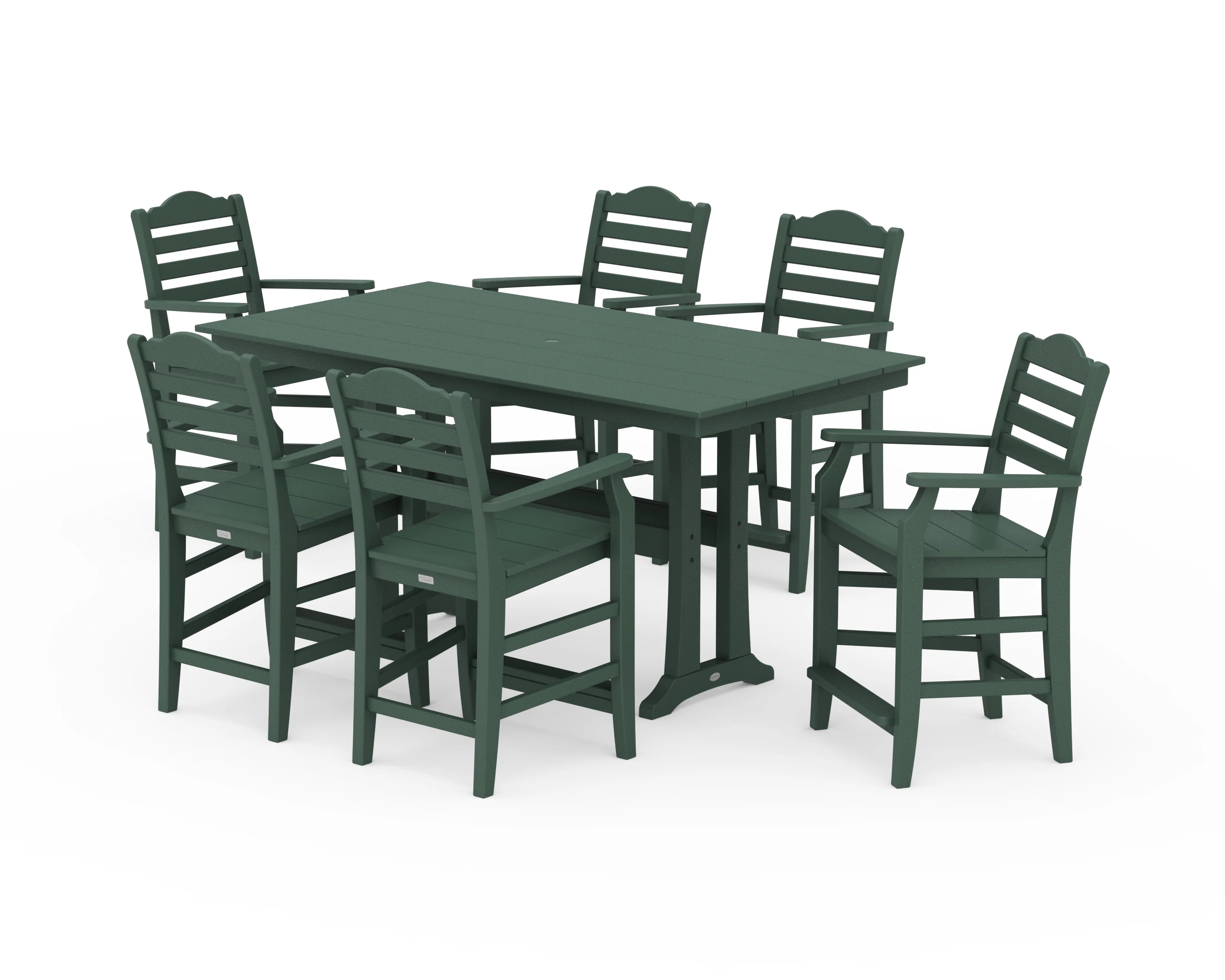 Savannah Arm Chair 7-Piece Farmhouse Counter Set with Trestle Legs - Image 3