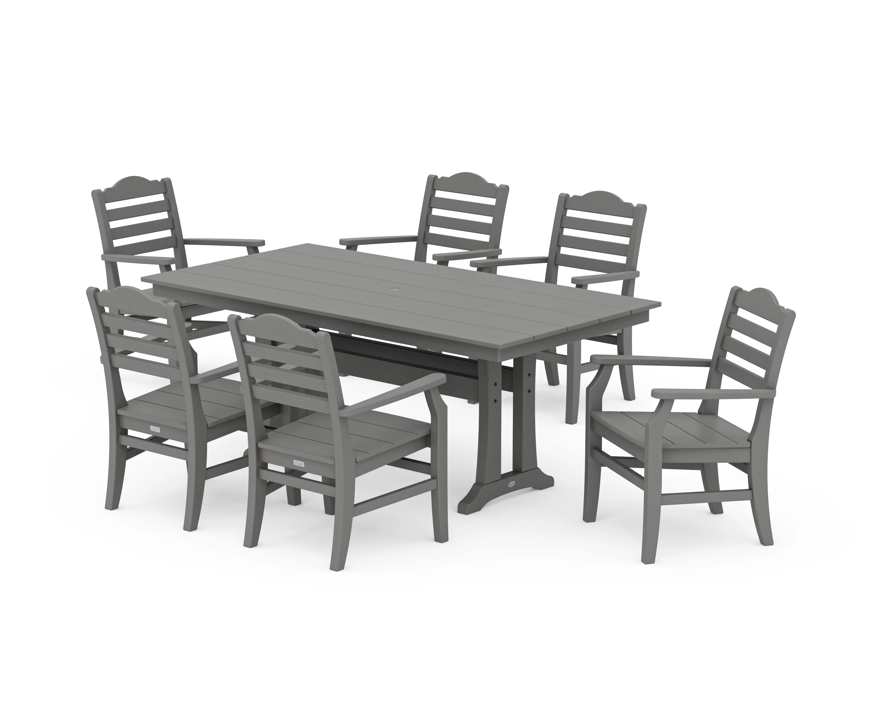 Savannah Arm Chair 7-Piece Farmhouse Dining Set with Trestle Legs