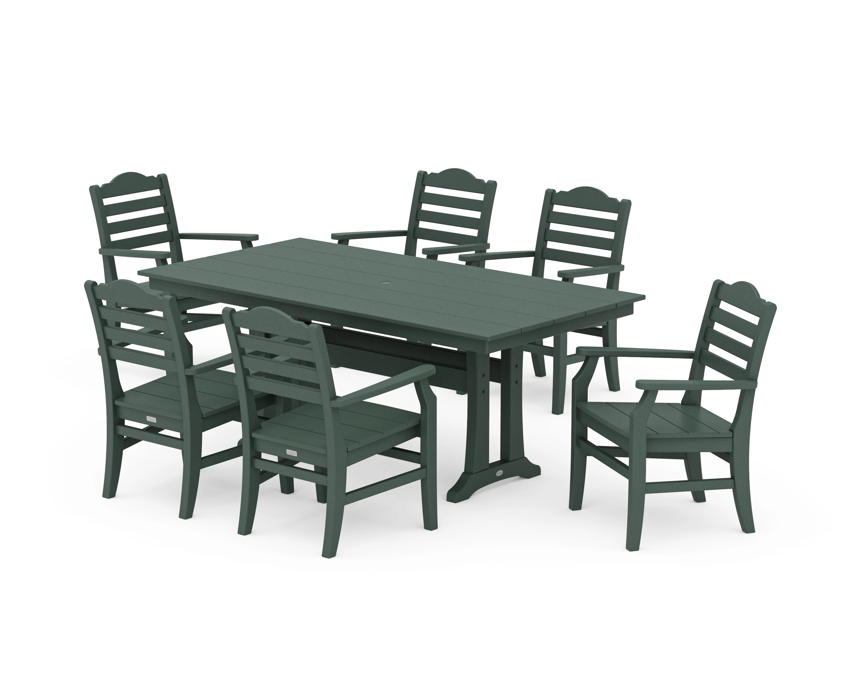 Savannah Arm Chair 7-Piece Farmhouse Dining Set with Trestle Legs - Image 3