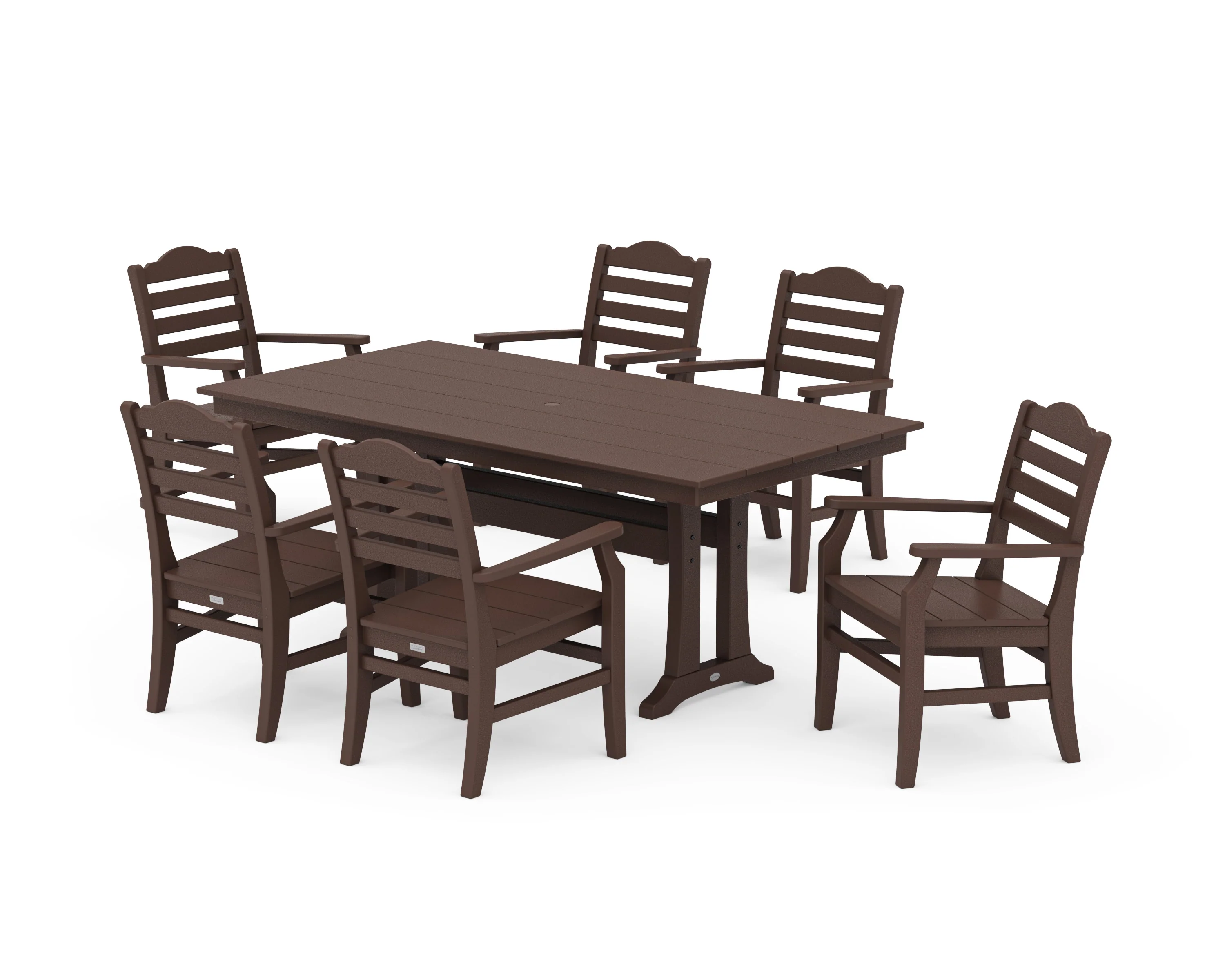 Savannah Arm Chair 7-Piece Farmhouse Dining Set with Trestle Legs - Image 4