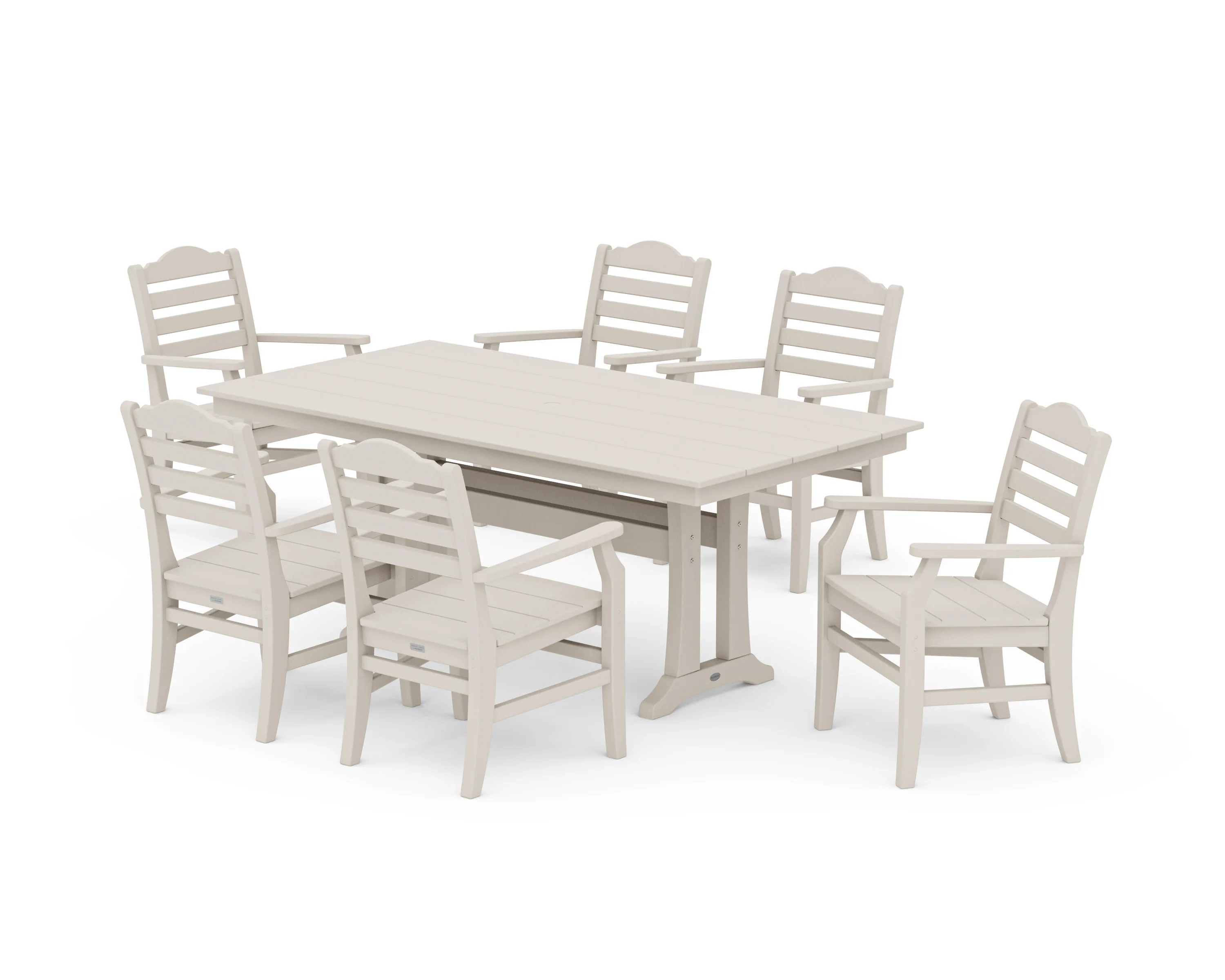 Savannah Arm Chair 7-Piece Farmhouse Dining Set with Trestle Legs - Image 5