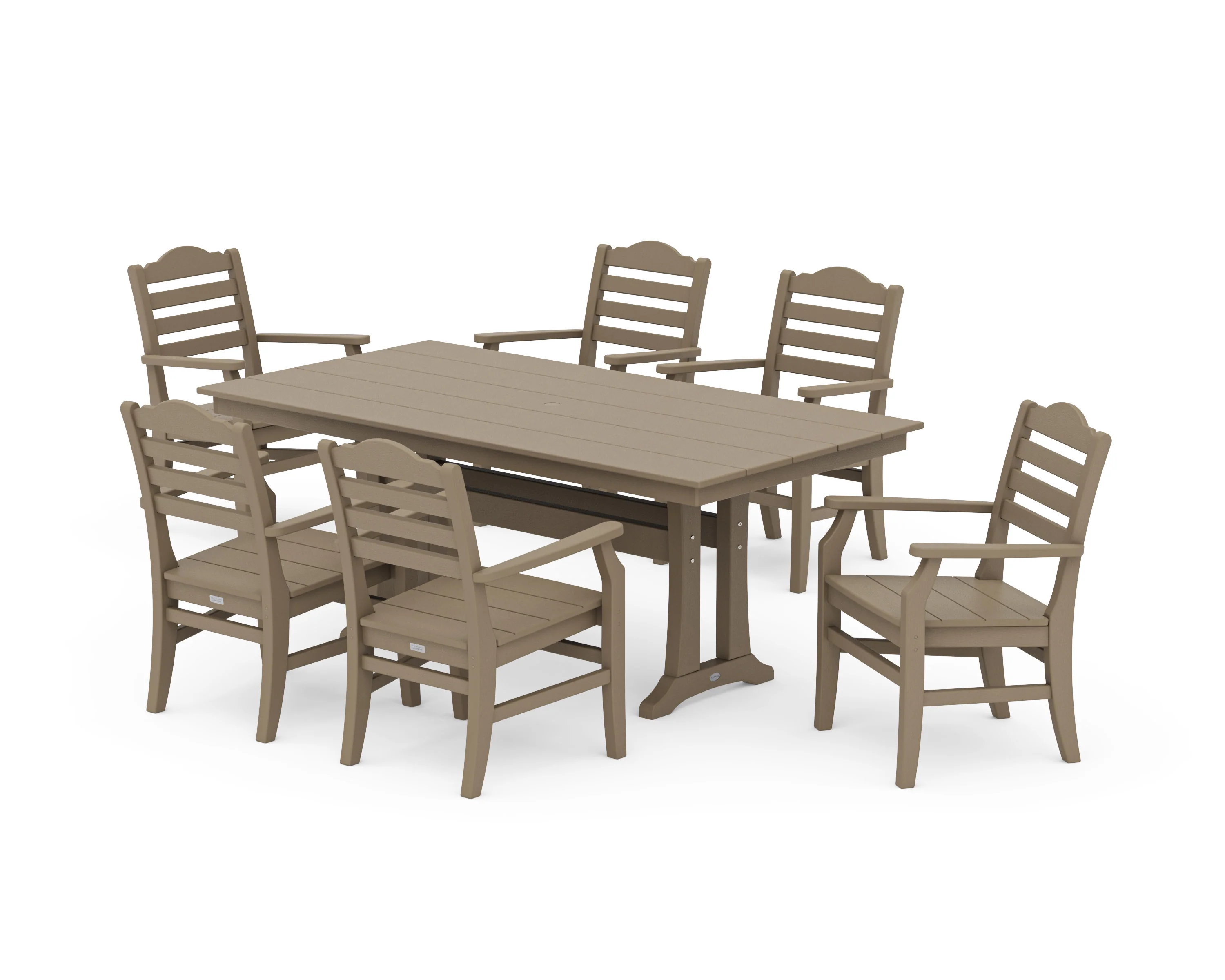 Savannah Arm Chair 7-Piece Farmhouse Dining Set with Trestle Legs - Image 9